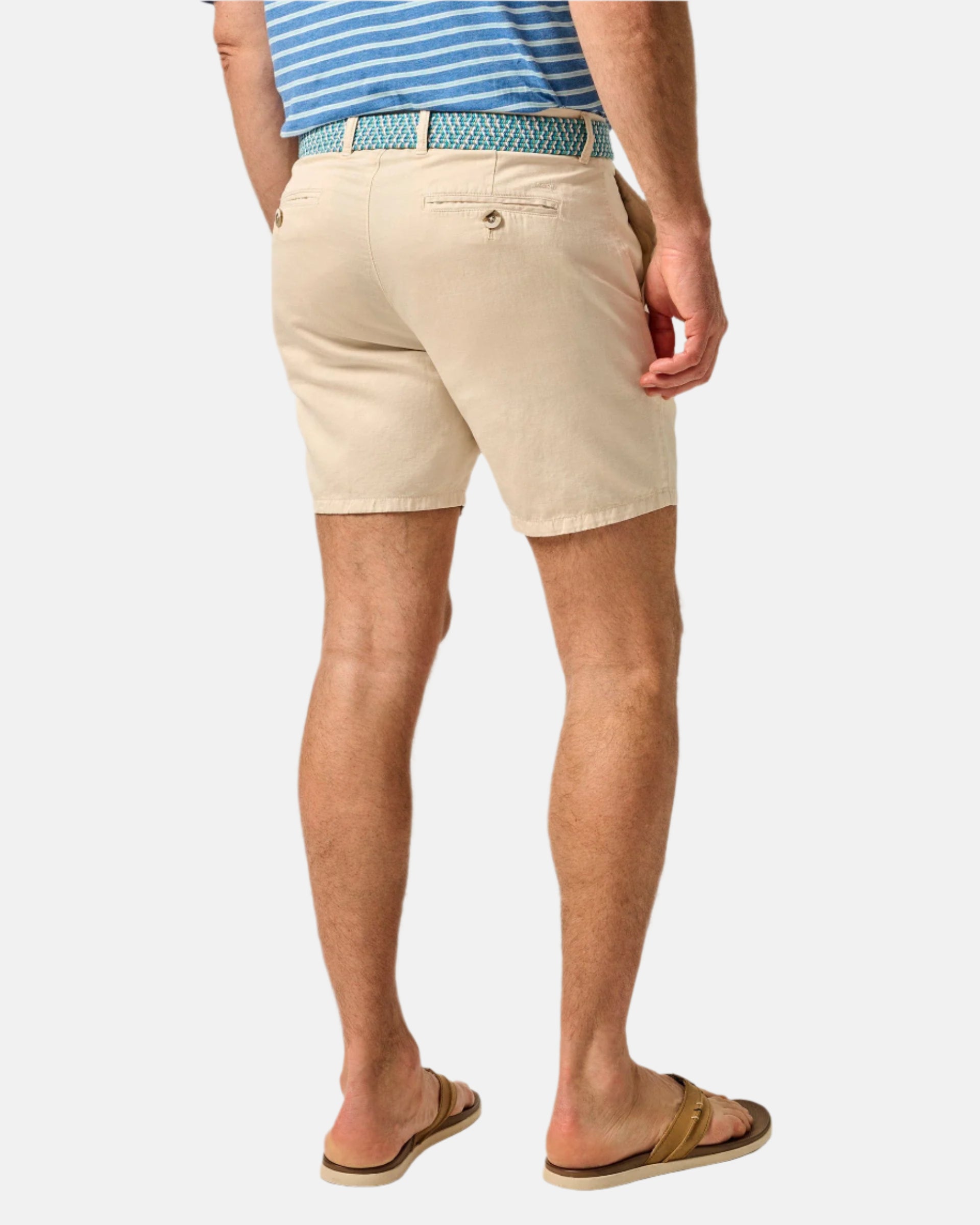 Johnnie-O - Melrose Cotton Linen Shorts - Stone