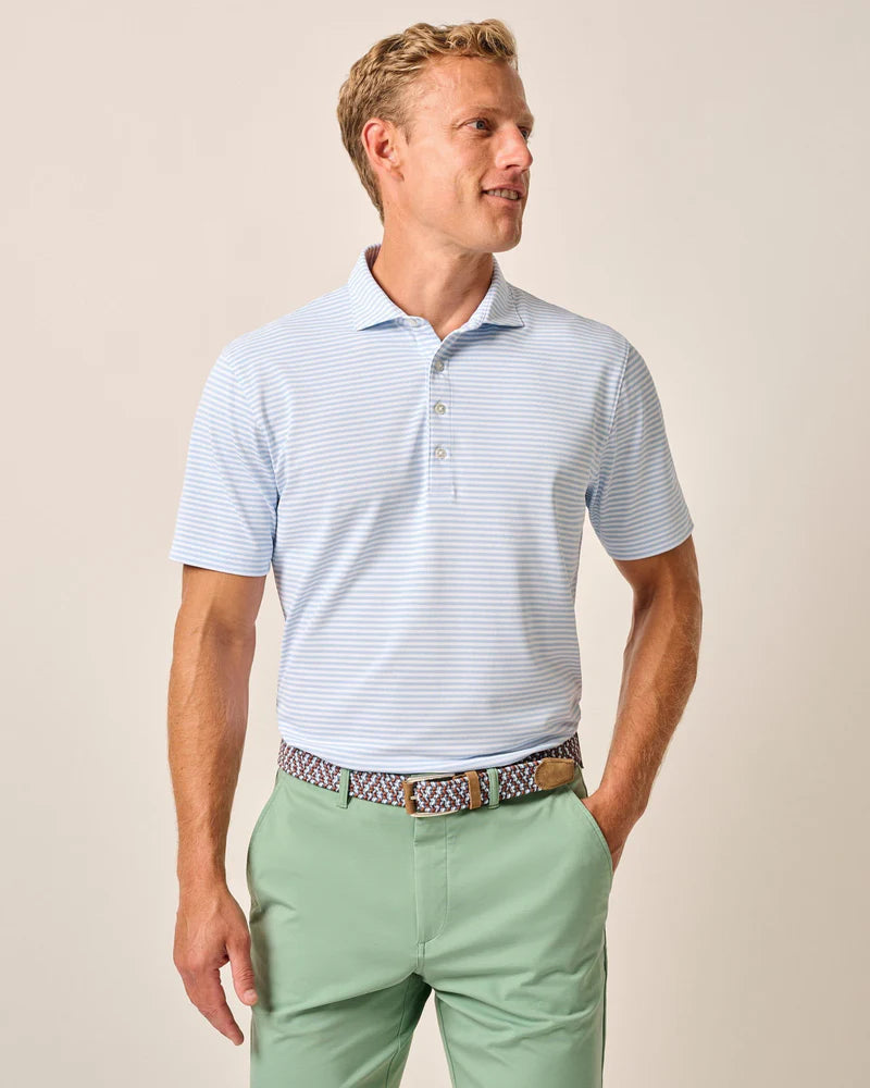Johnnie-O- Performance Mesh Polo- Stetson Stripe - Maliblu