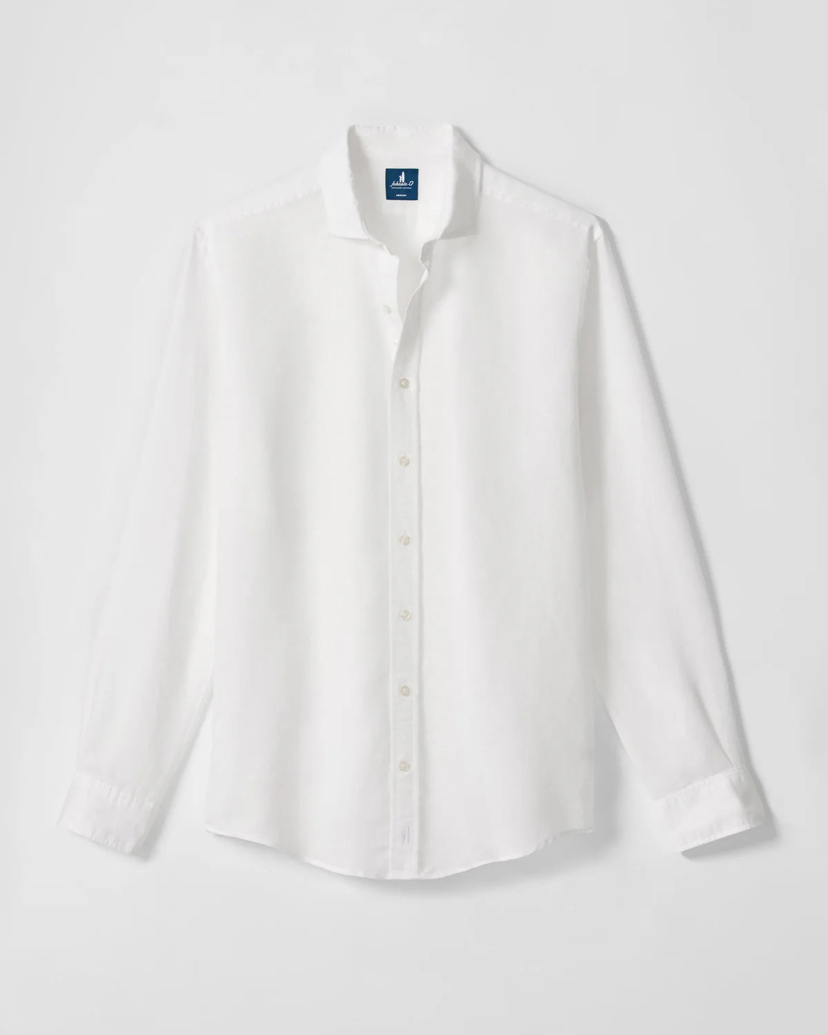 Johnnie O - Solid Linen Blend Button Up Shirt - White