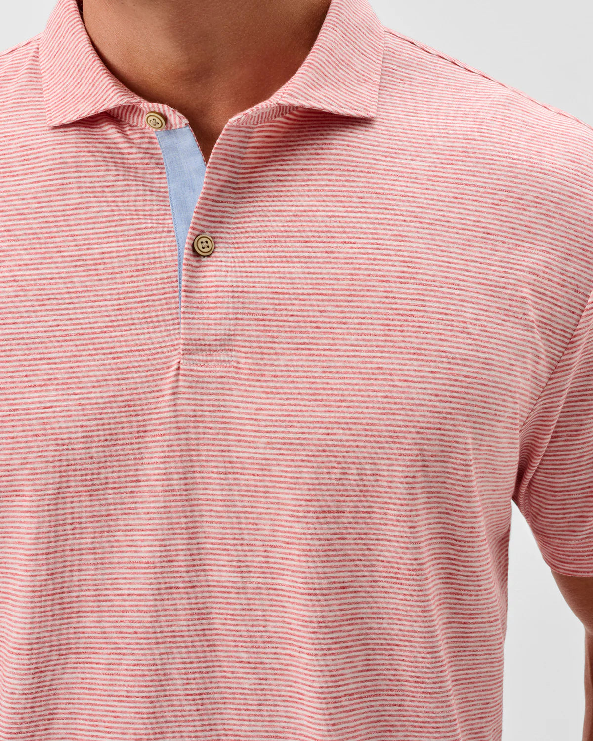 Johnnie O - Slub Cotton Blend Polo - Slate Rose