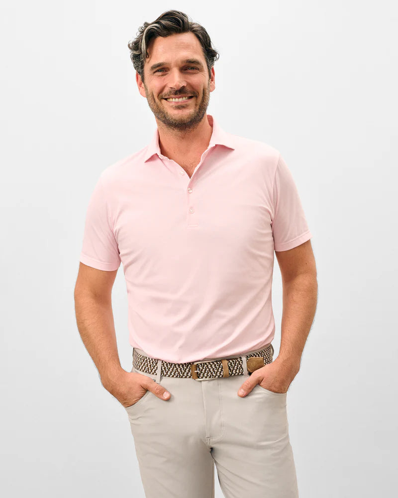 Johnnie O - Elba Solid Fine Pique Knit 4-Button Polo - Pamplemousse