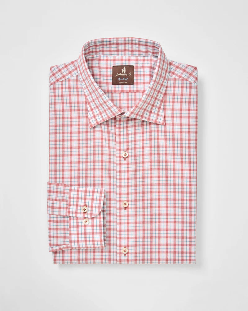 Johnnie-O - Trauber Tattersall - Cotton Button Down Shirt - Malibu Red