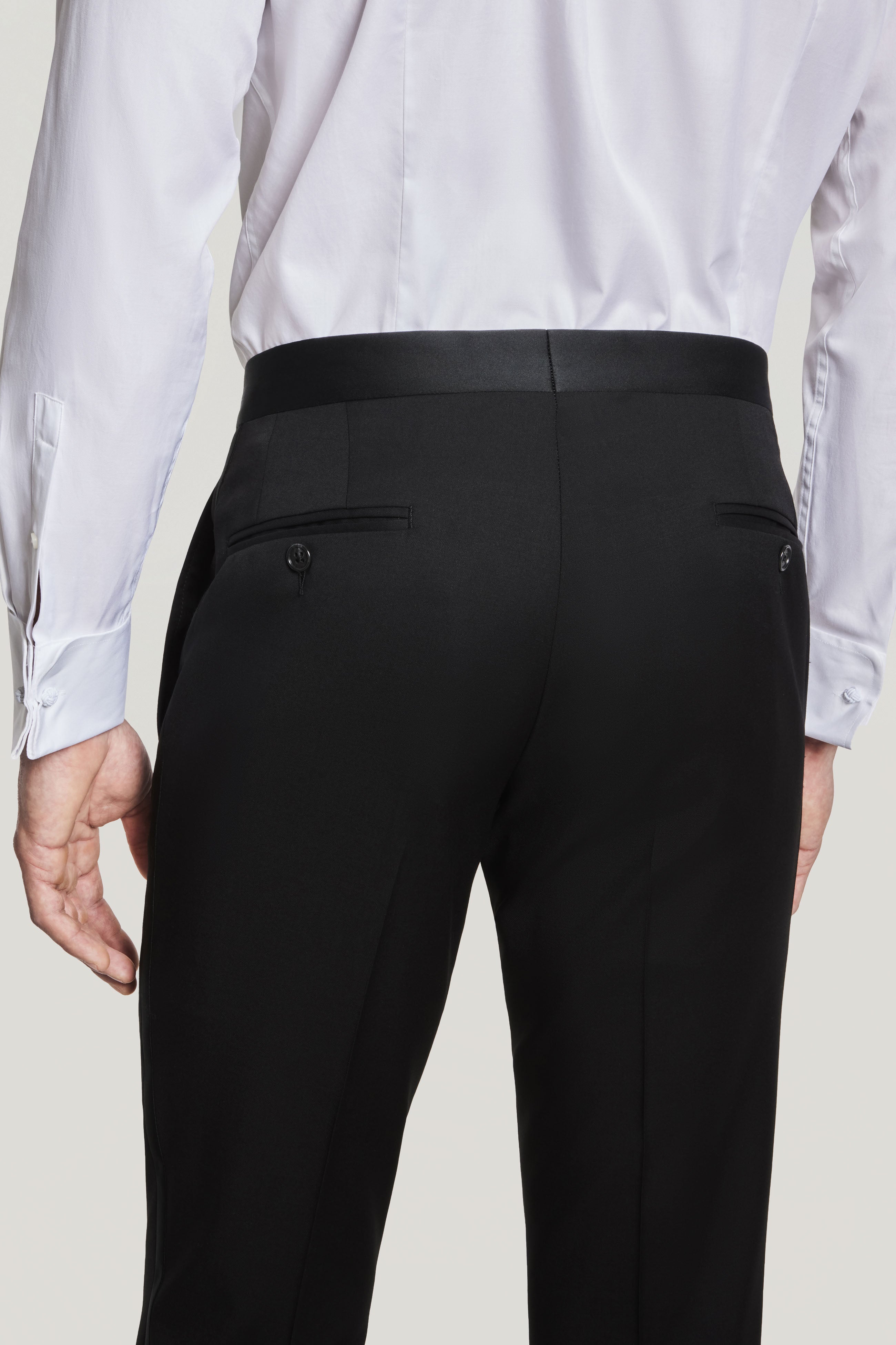 Jack Victor - Black Solid Tuxedo Trouser