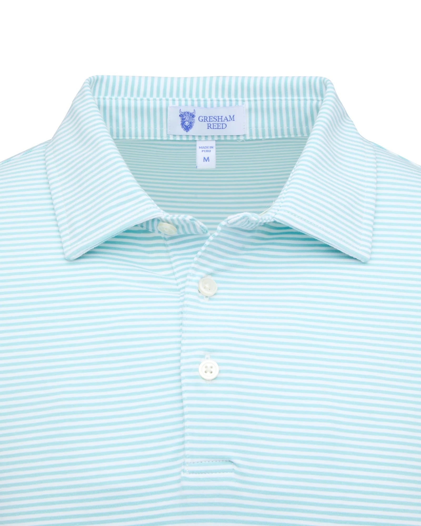 Gresham Reed - Mint Green & White Stripe Polo