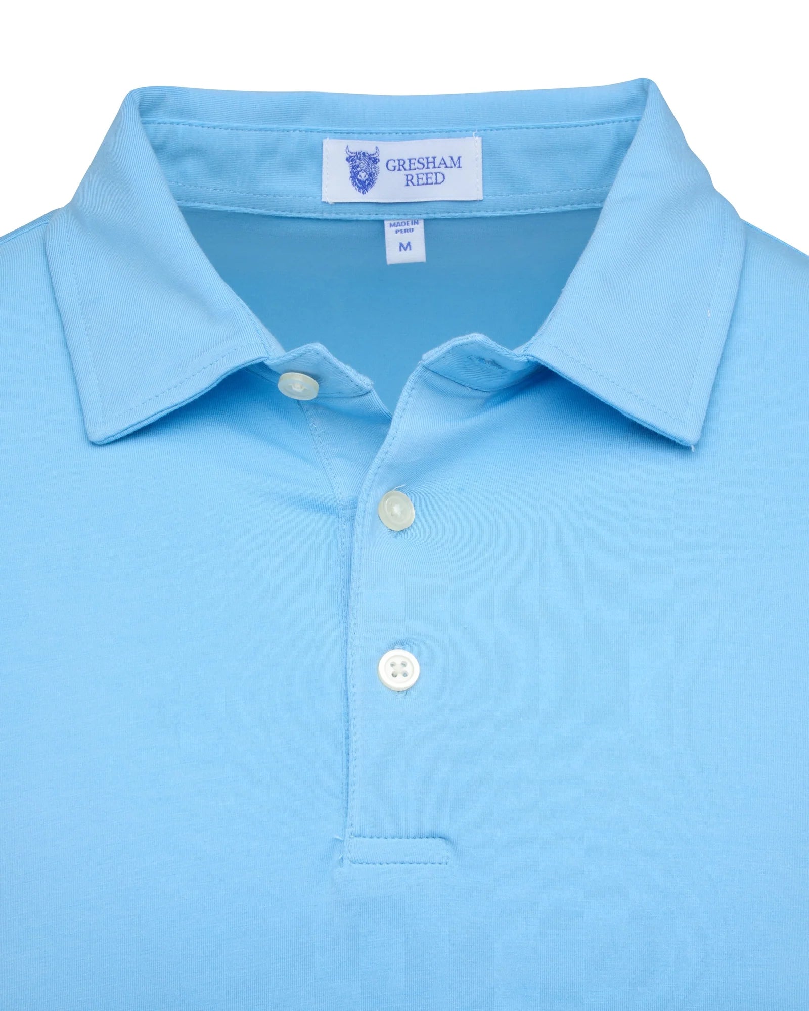Gresham Reed - Coastal Blue Pima Cotton Golf Polo