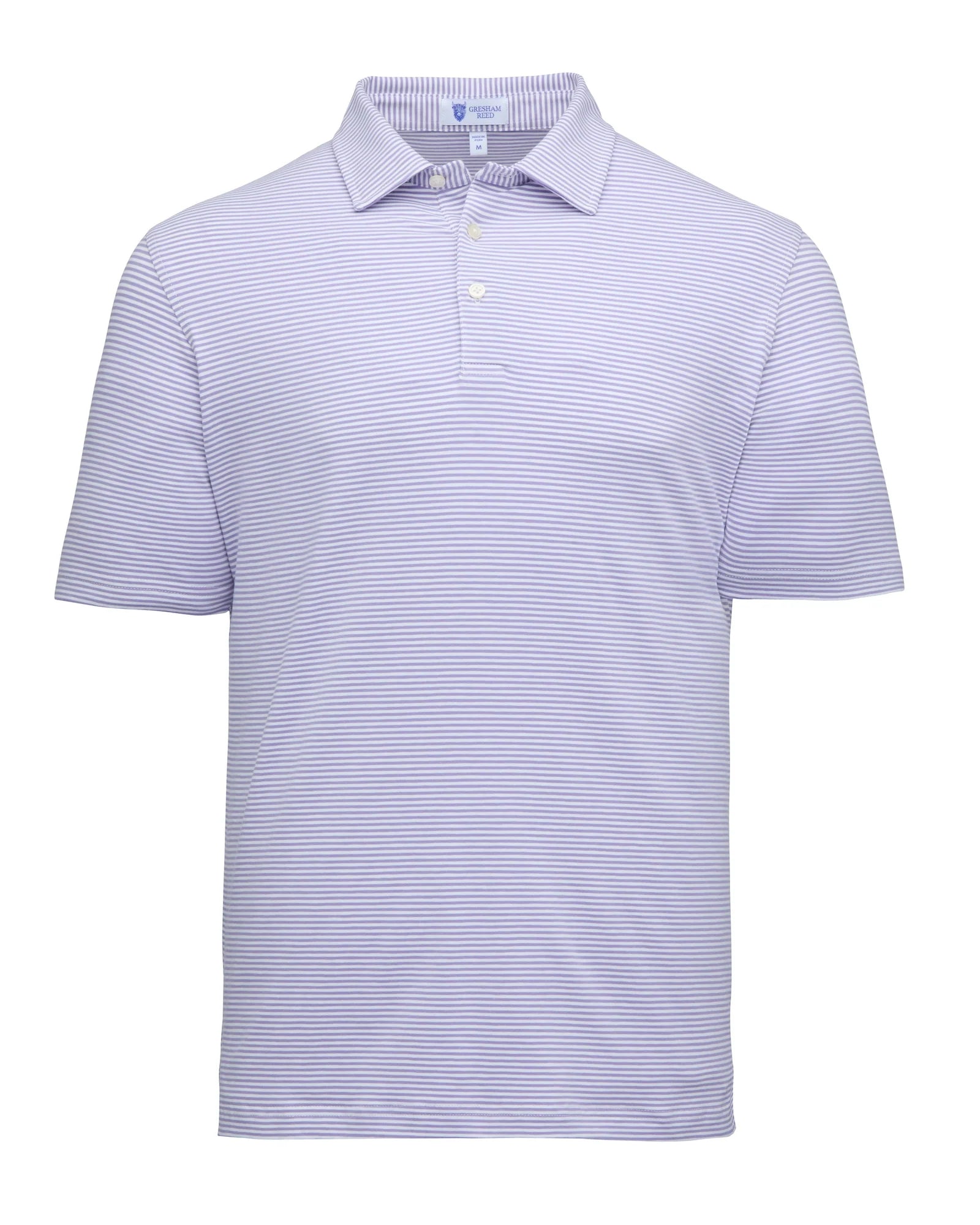 Gresham Reed - Lavender & White Stripe Polo