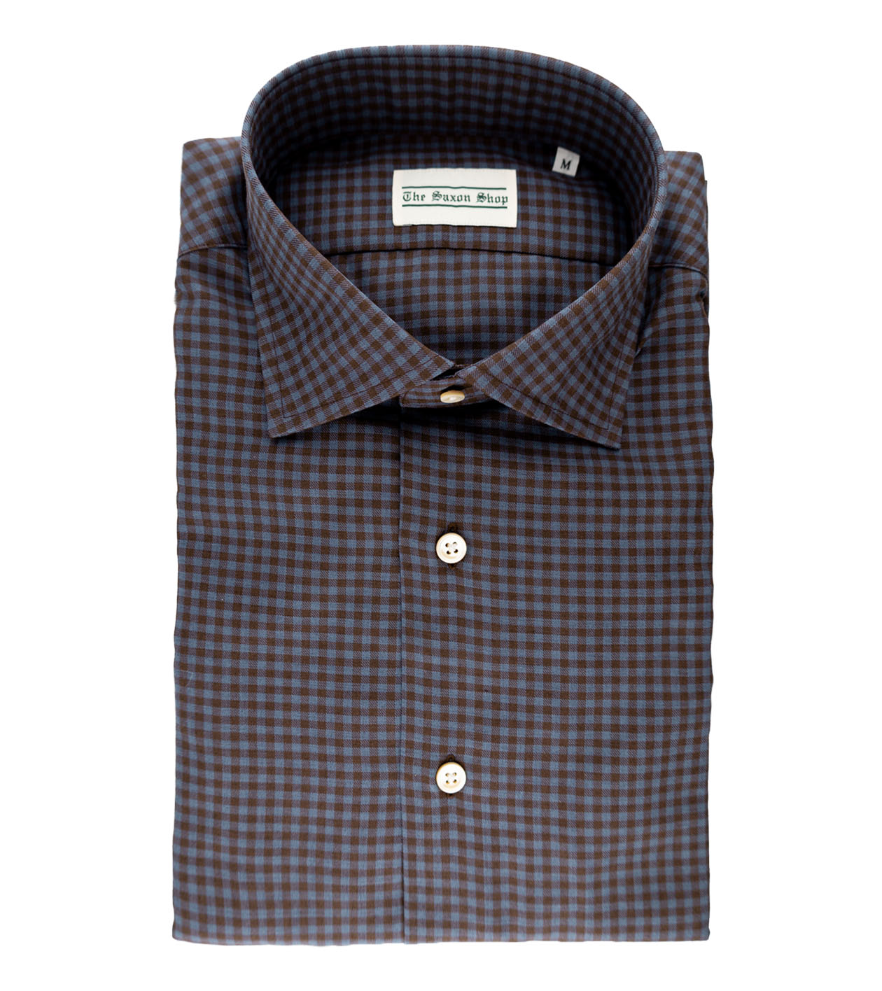 The Saxon Shop - Blue and Brown Gingham Shirt