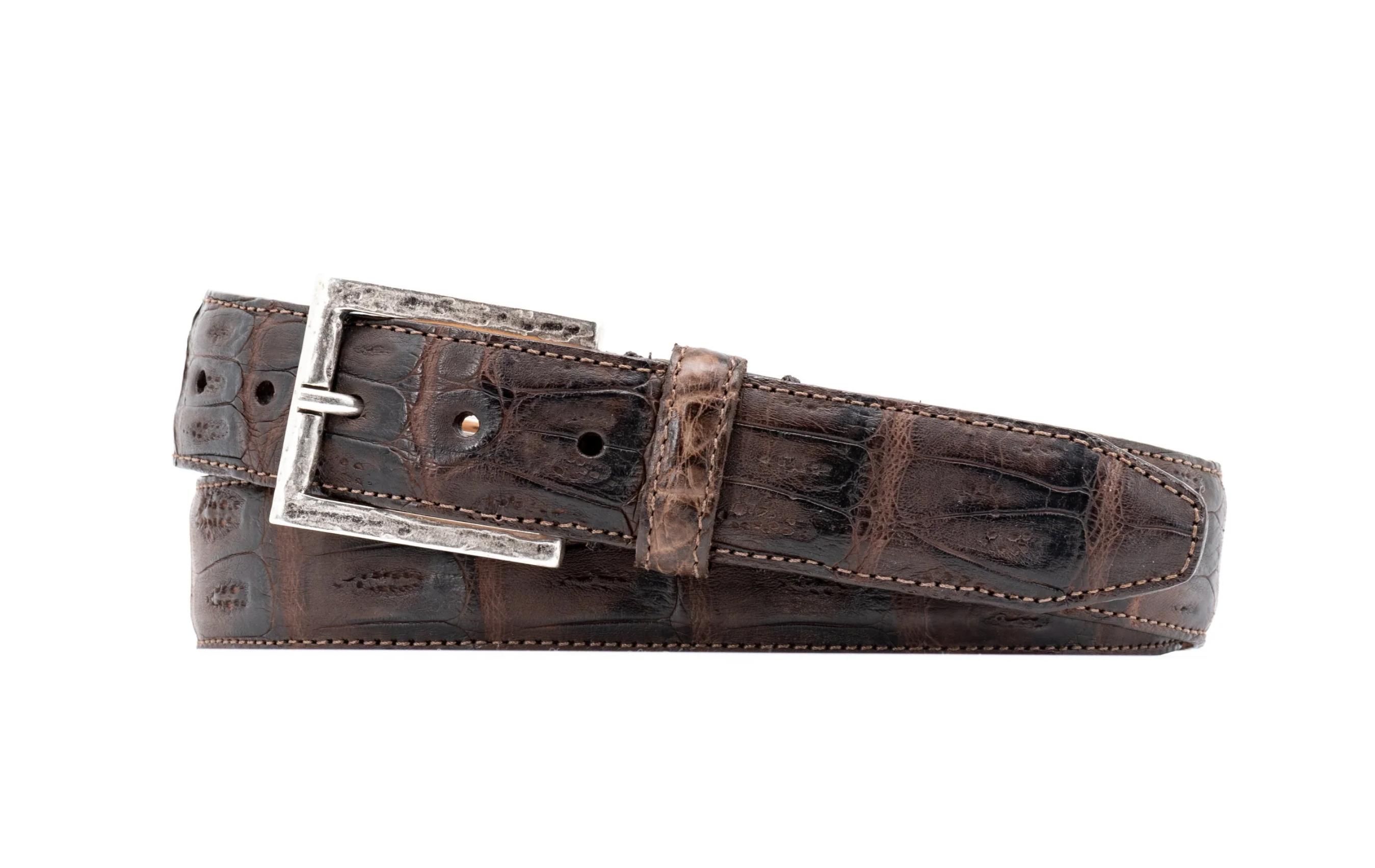 Martin Dingman - Carson South American Crocodile Belt - Walnut