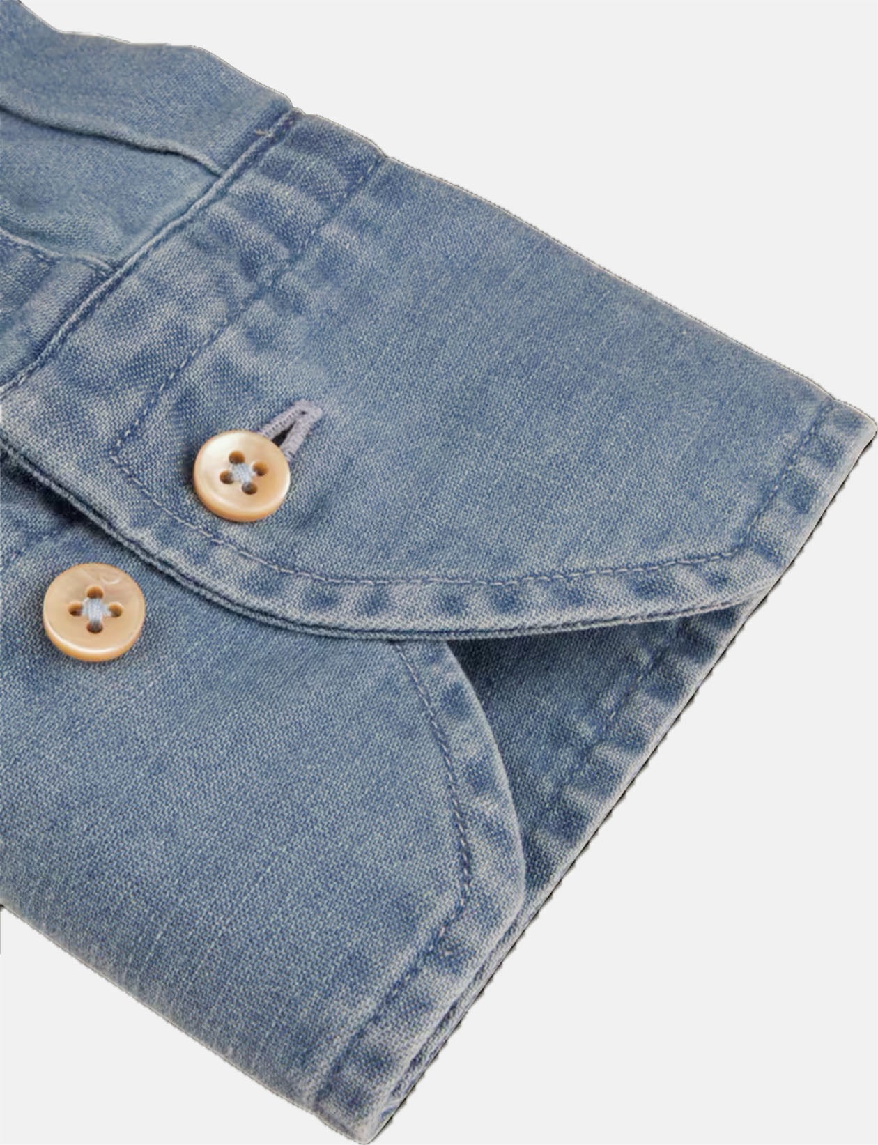 Stenströms - Blue Denim Spread Collar Shirt