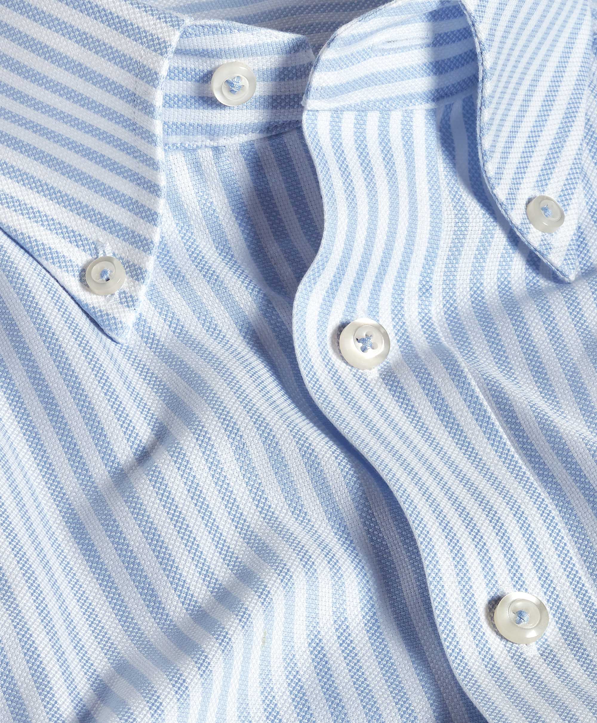 David Donahue - White & Sky Royal Oxford Stripe Dress Shirt