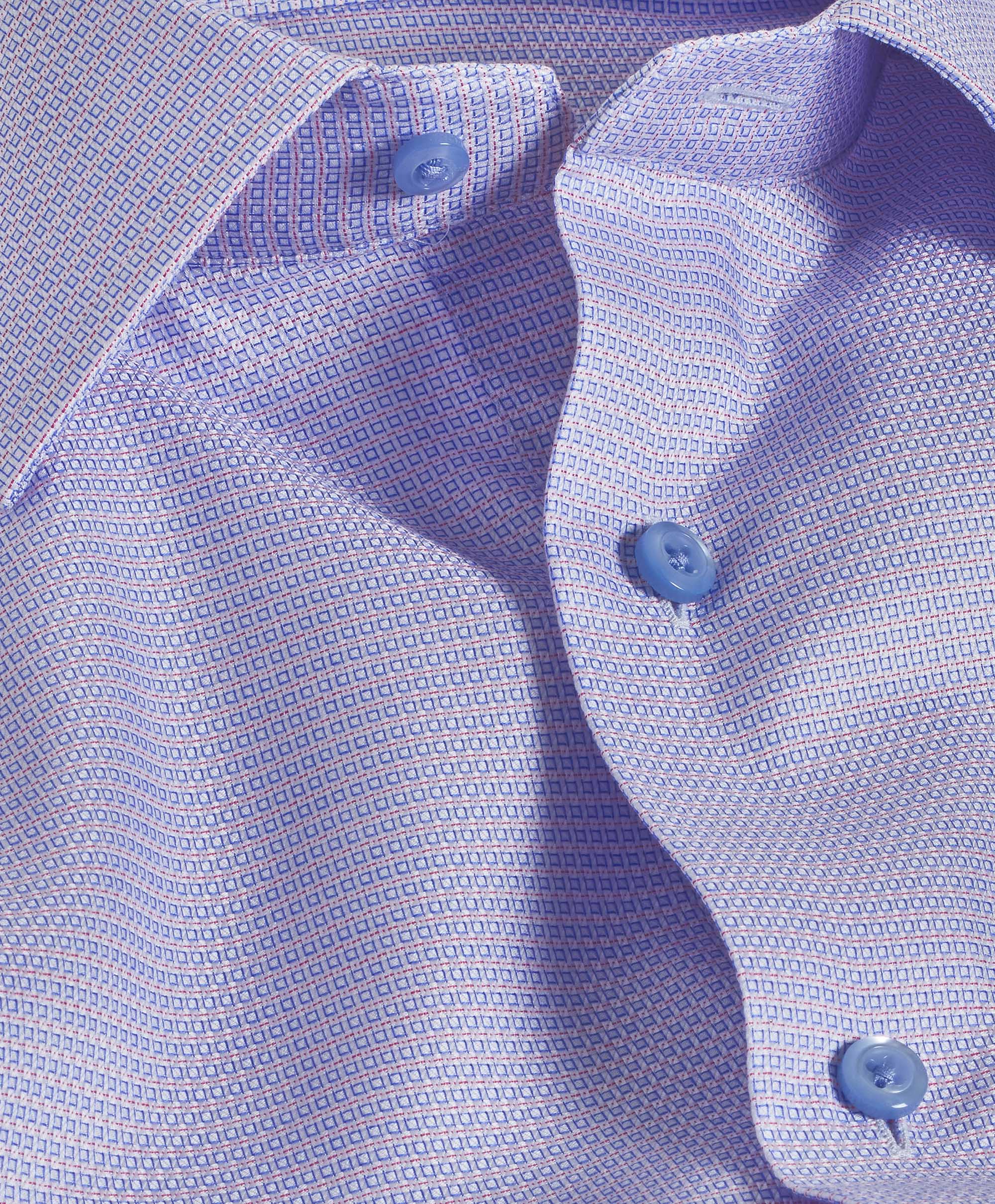 David Donahue - Blue & Berry Geometric Dobby Dress Shirt
