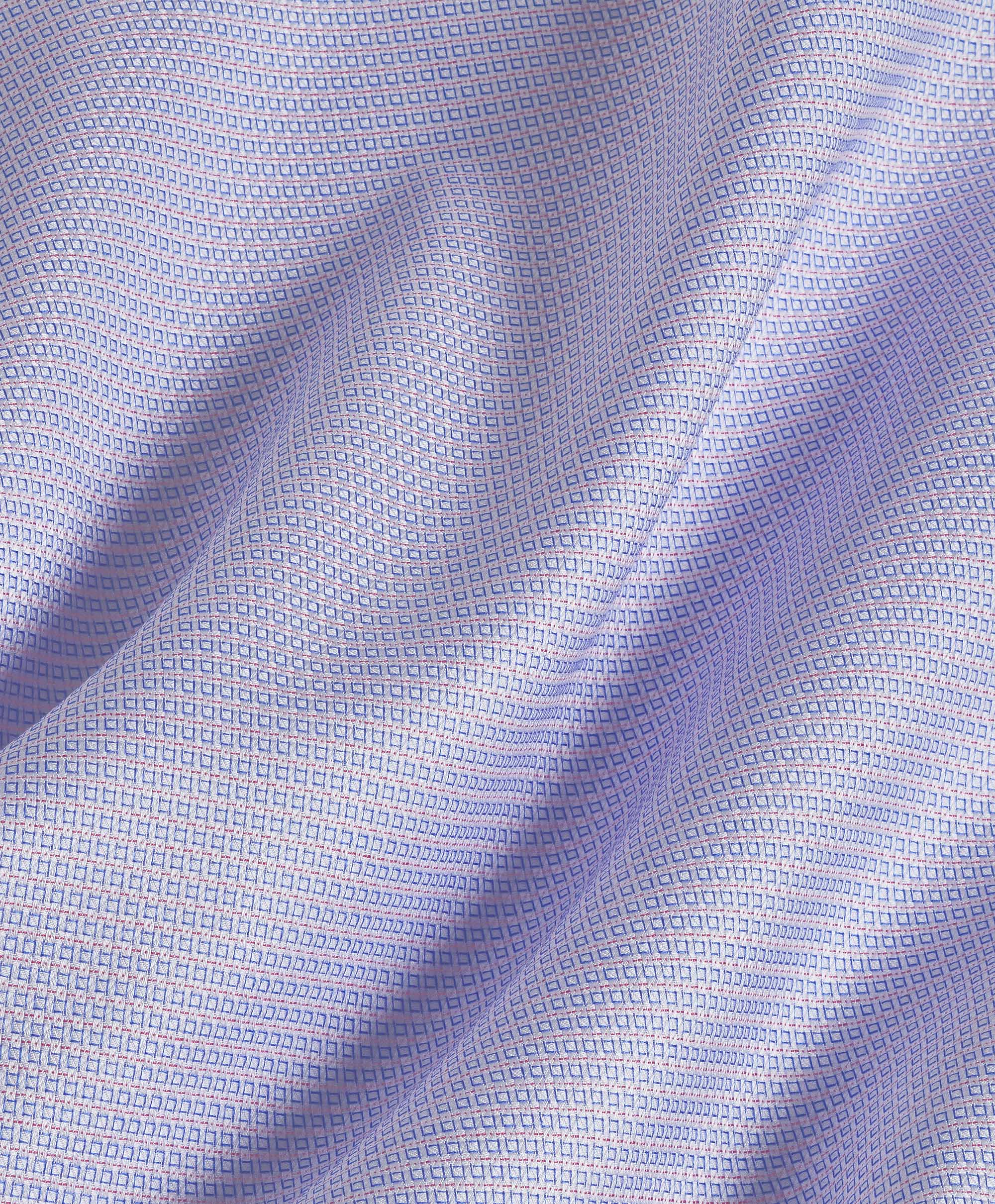 David Donahue - Blue & Berry Geometric Dobby Dress Shirt