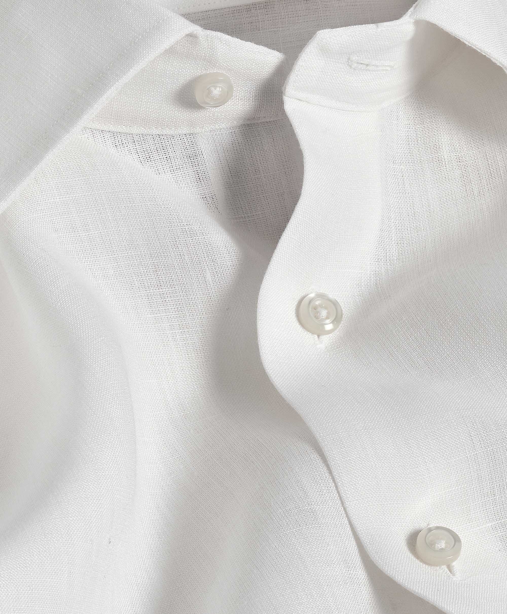 David Donahue - White Linen Dress Shirt