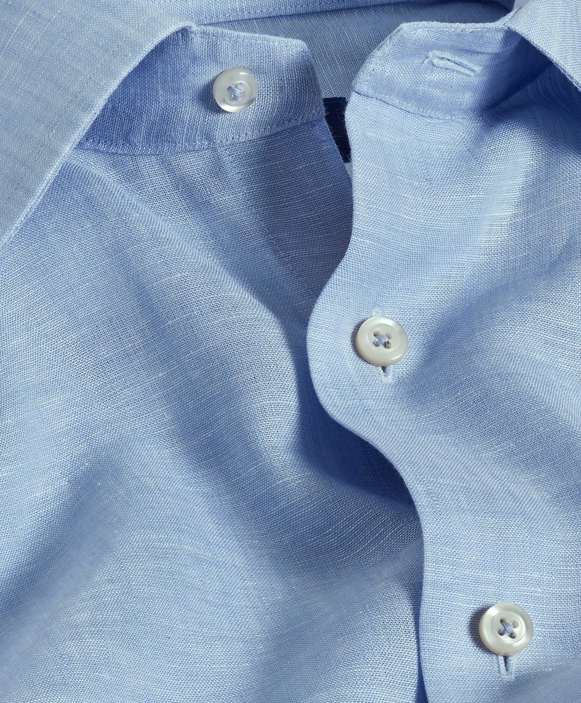 David Donahue - Sky Blue Linen Dress Shirt