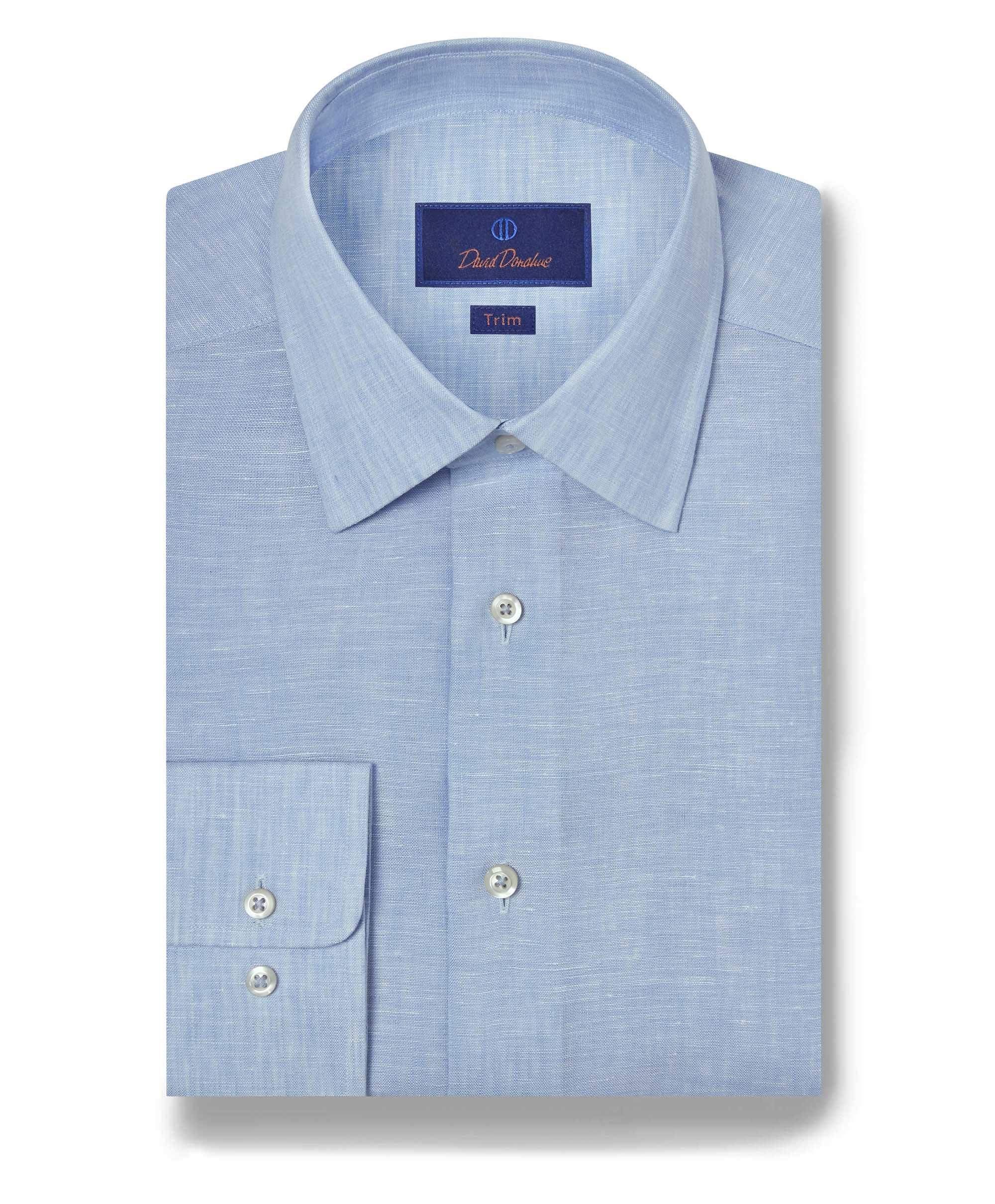 David Donahue - Sky Blue Linen Dress Shirt