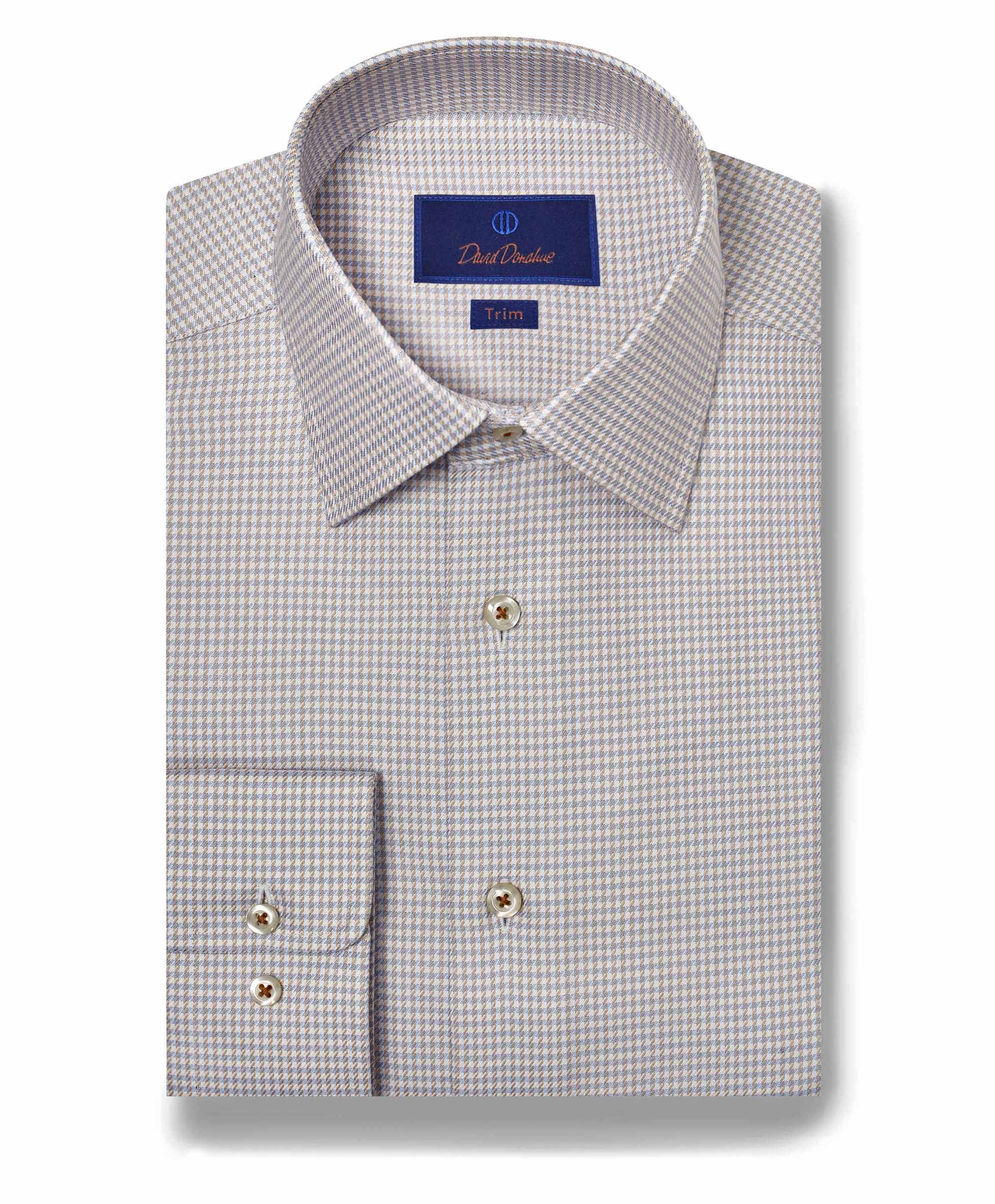 David Donahue - Sky & Dune Twill Check Dress Shirt