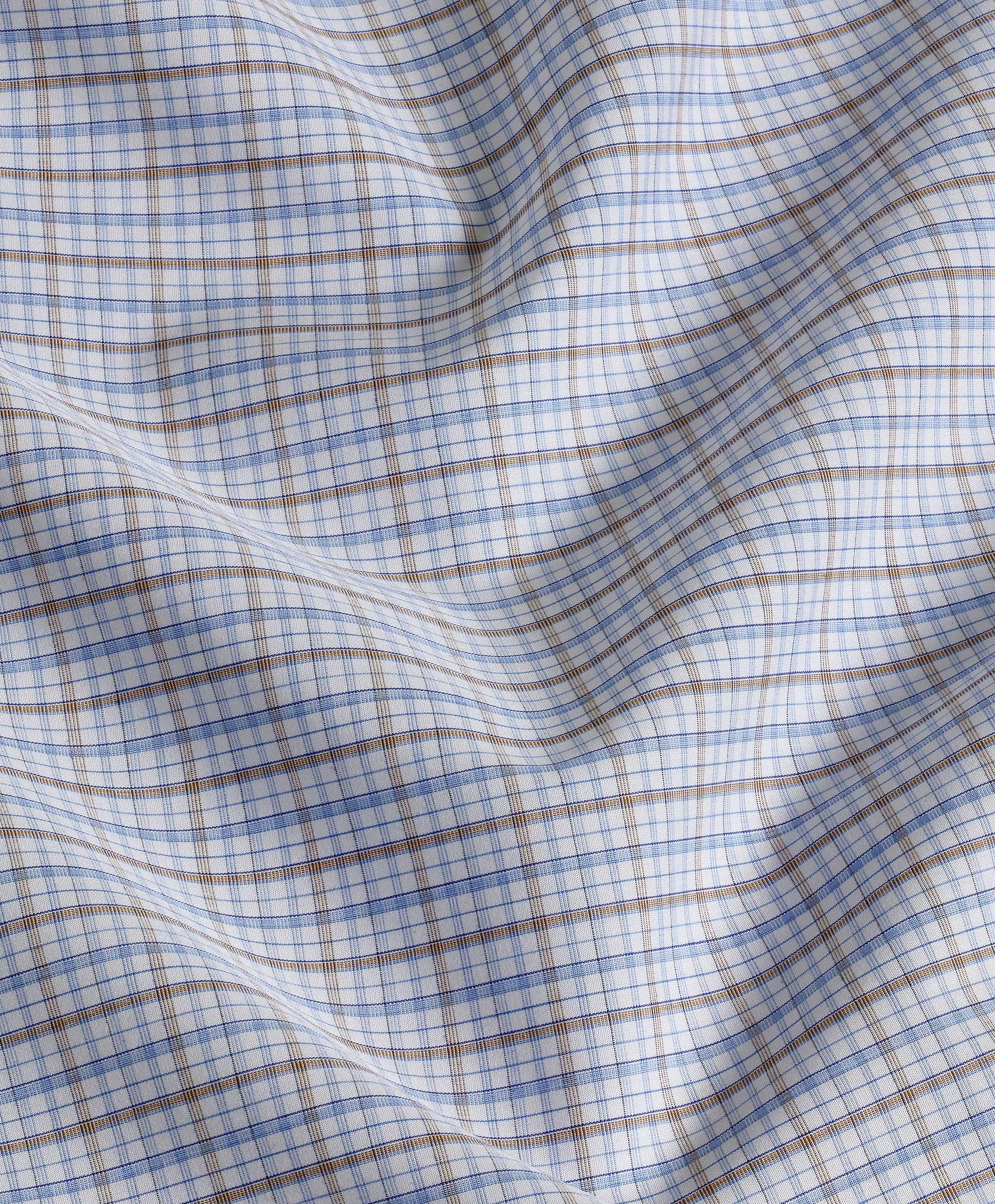 David Donahue - Blue & Dune Poplin Check Dress Shirt