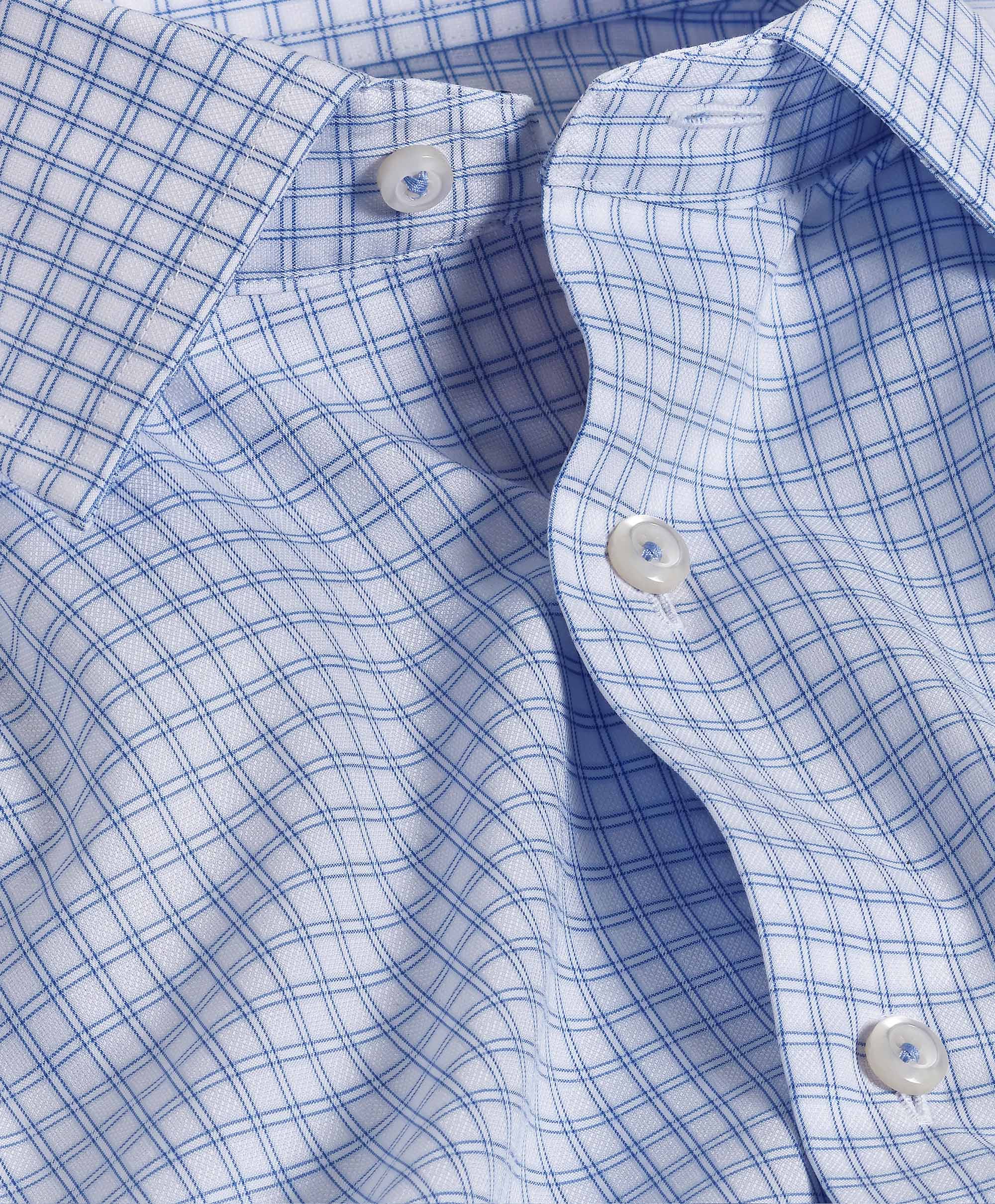 David Donahue - White & Sky Blue Grid Check
