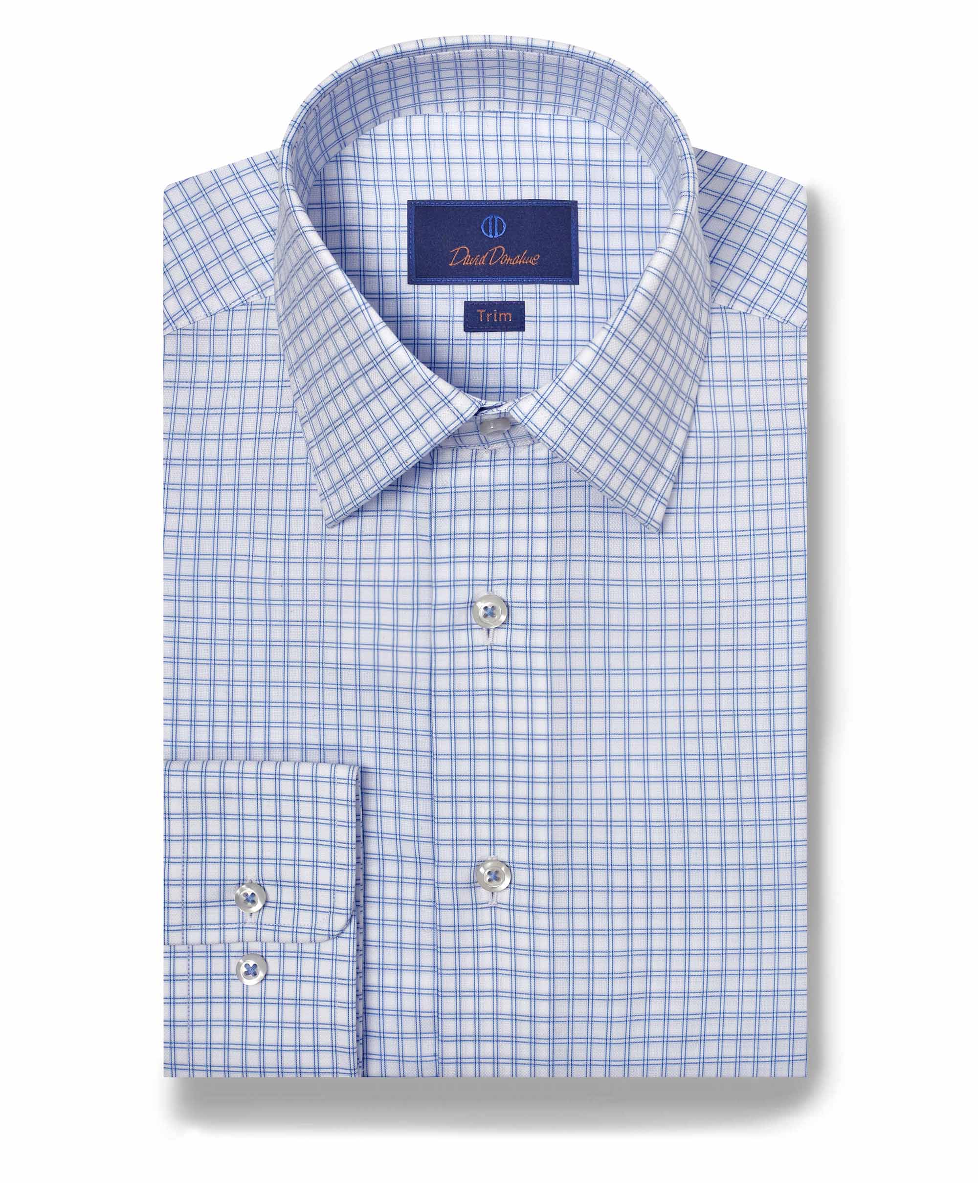 David Donahue - White & Sky Blue Grid Check