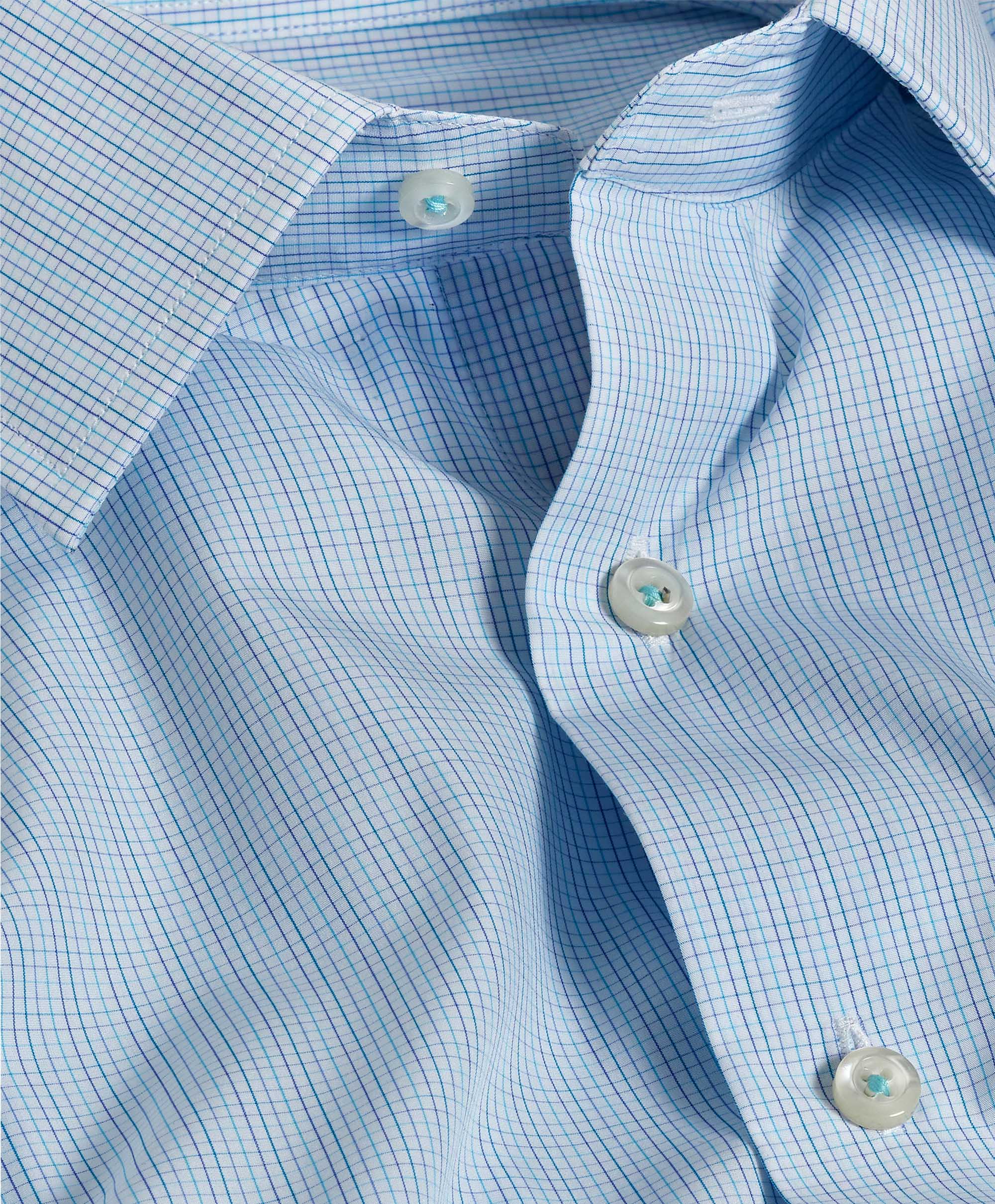 David Donahue - White/Ocean Dress Shirt