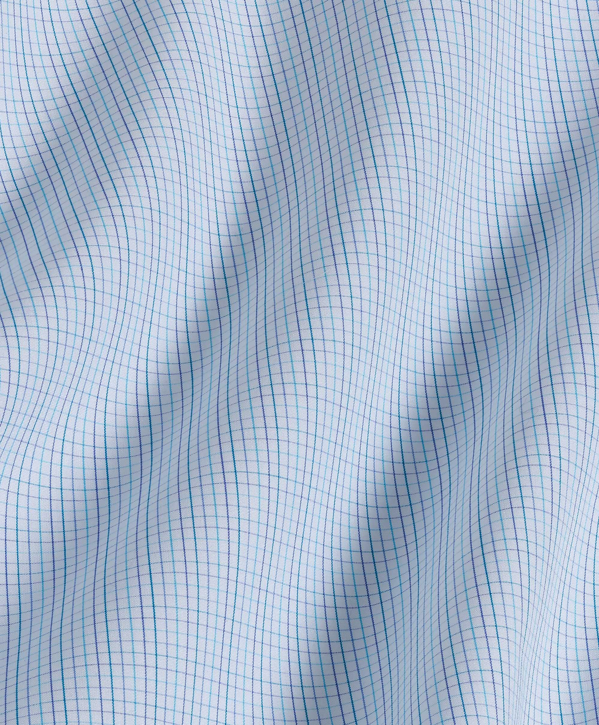 David Donahue - White/Ocean Dress Shirt