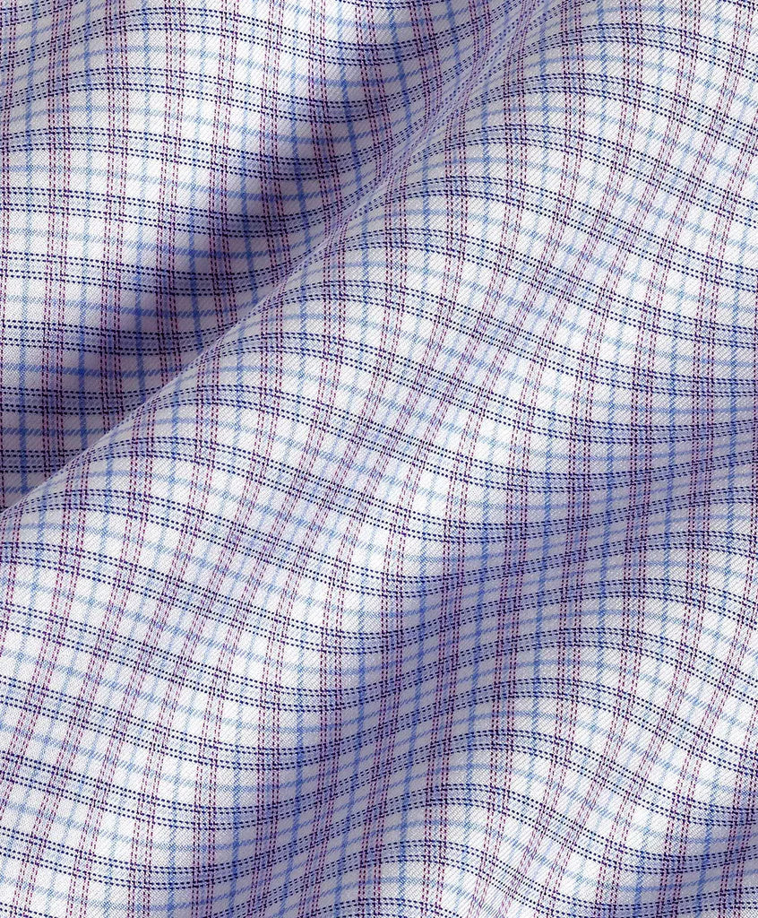 David Donahue - Sky & Berry Twill Check Dress Shirt