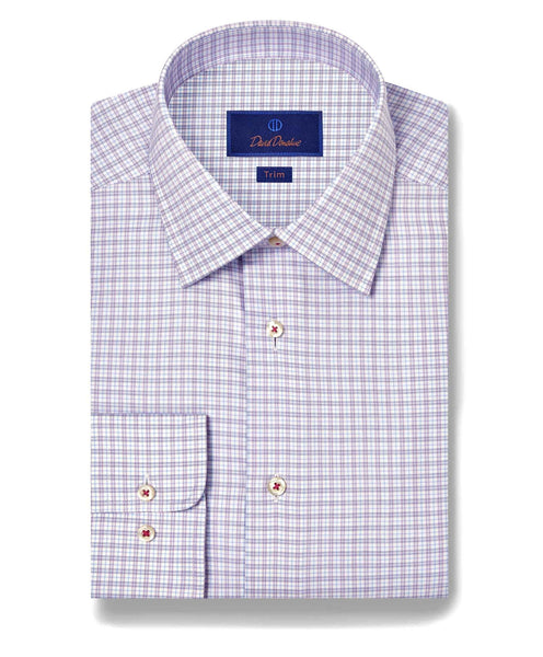 David Donahue - Sky & Berry Twill Check Dress Shirt Dick Ferguson's  Clothing Store, Inc.