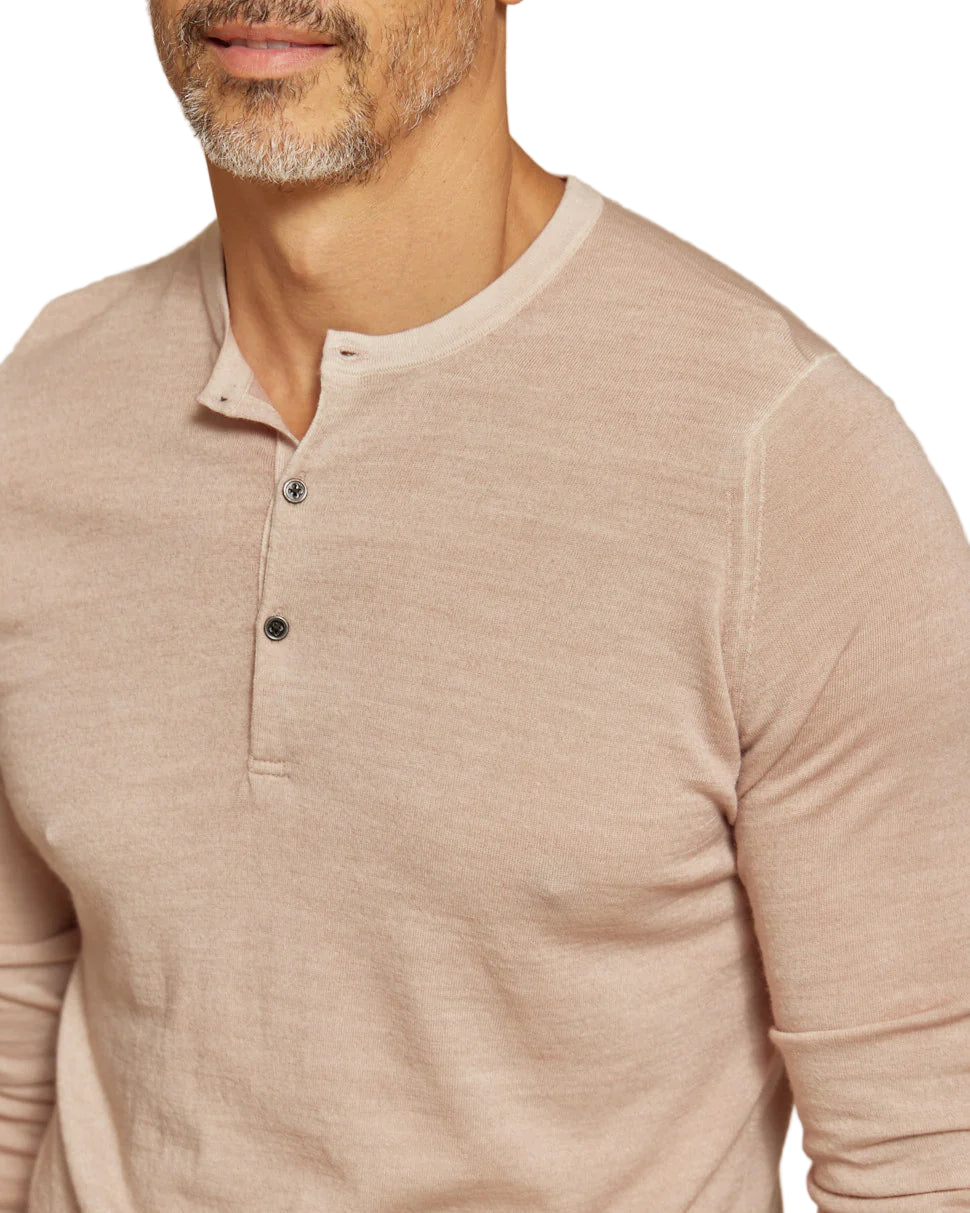 Rye 51 - The Maxwell - LS Lightweight MERINOmax Henley Sweater - Light Taupe