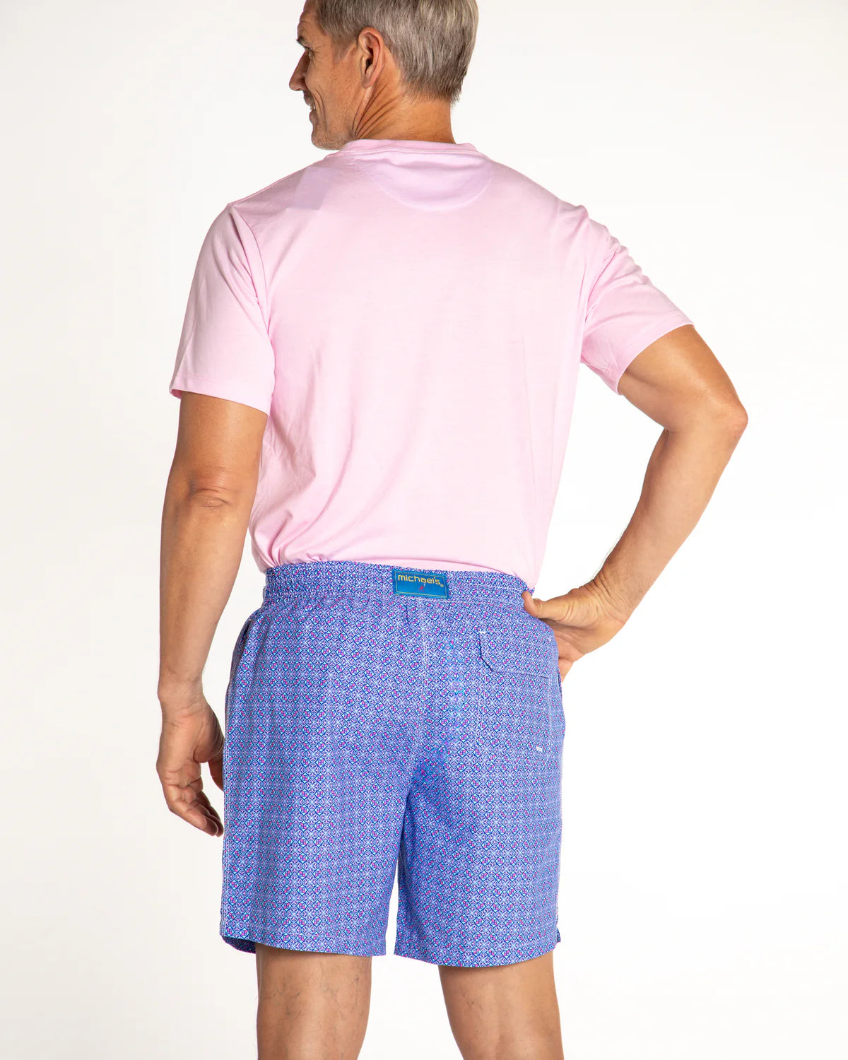 Michael's - Cyclist Liner Swim Trunks - Purple Tiles