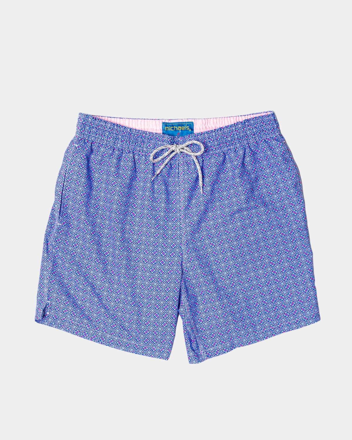 Michael's - Cyclist Liner Swim Trunks - Purple Tiles