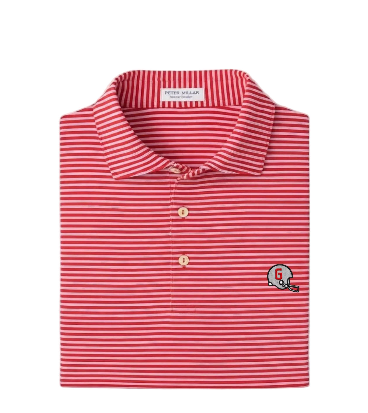 Peter Millar - 1962 Helmet Tiebreaker Performance Jersey Stripe Polo - Red