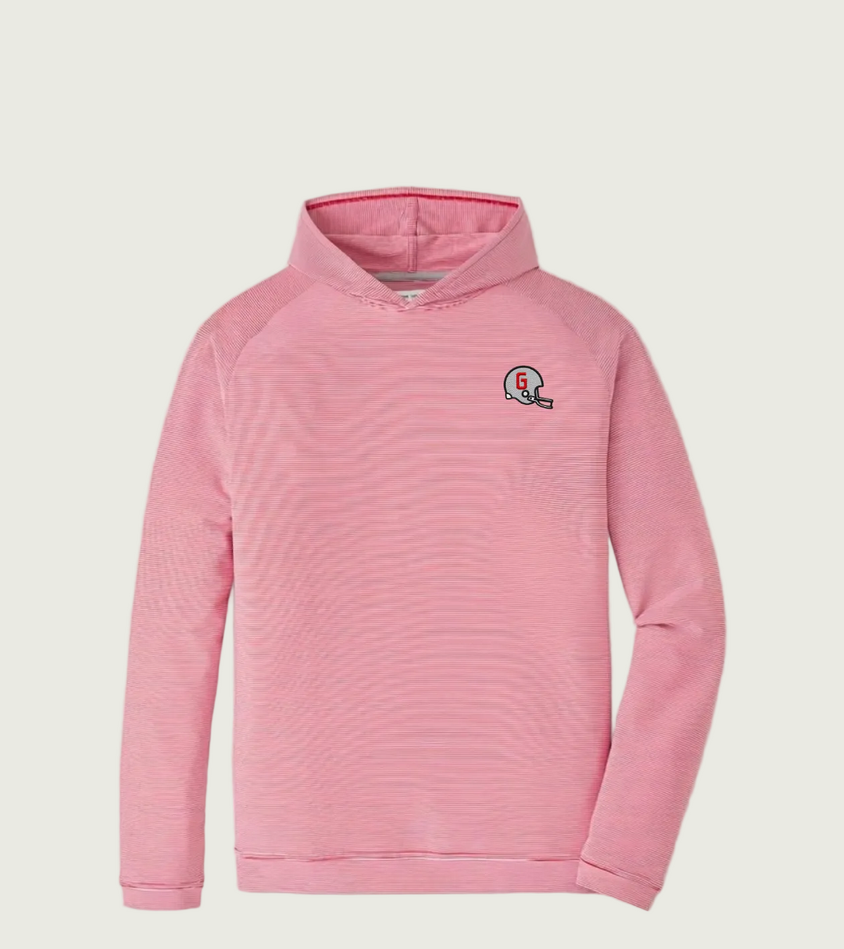 Peter Millar - 1962 Helmet Pine Sugar Stripe Performance Hoodie - Red