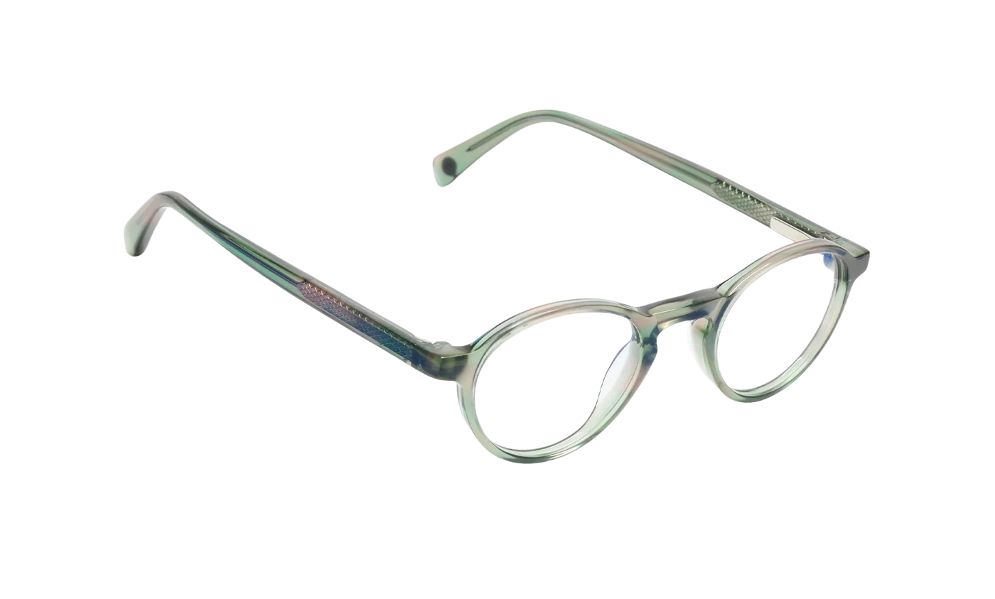 Eyebobs - Board Stiff - Olive Green Demi Font and Temples