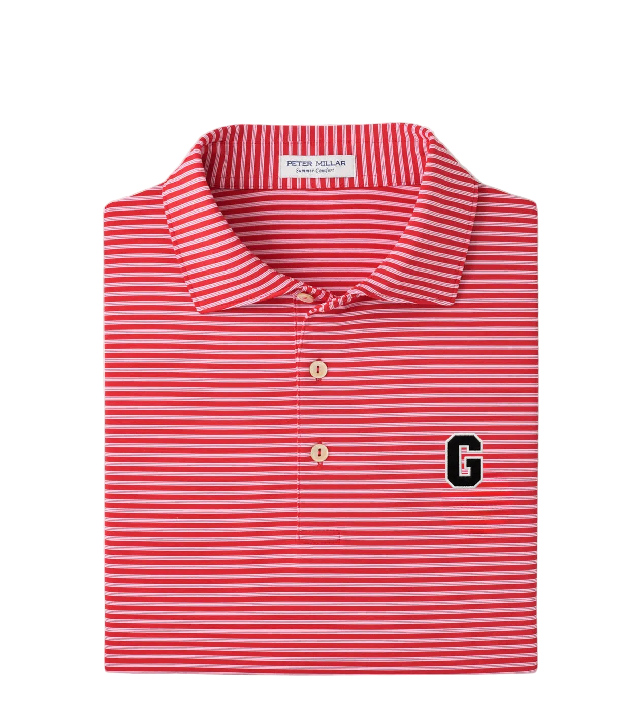 Peter Millar - Block G Tiebreaker Performance Jersey Stripe Polo - Red