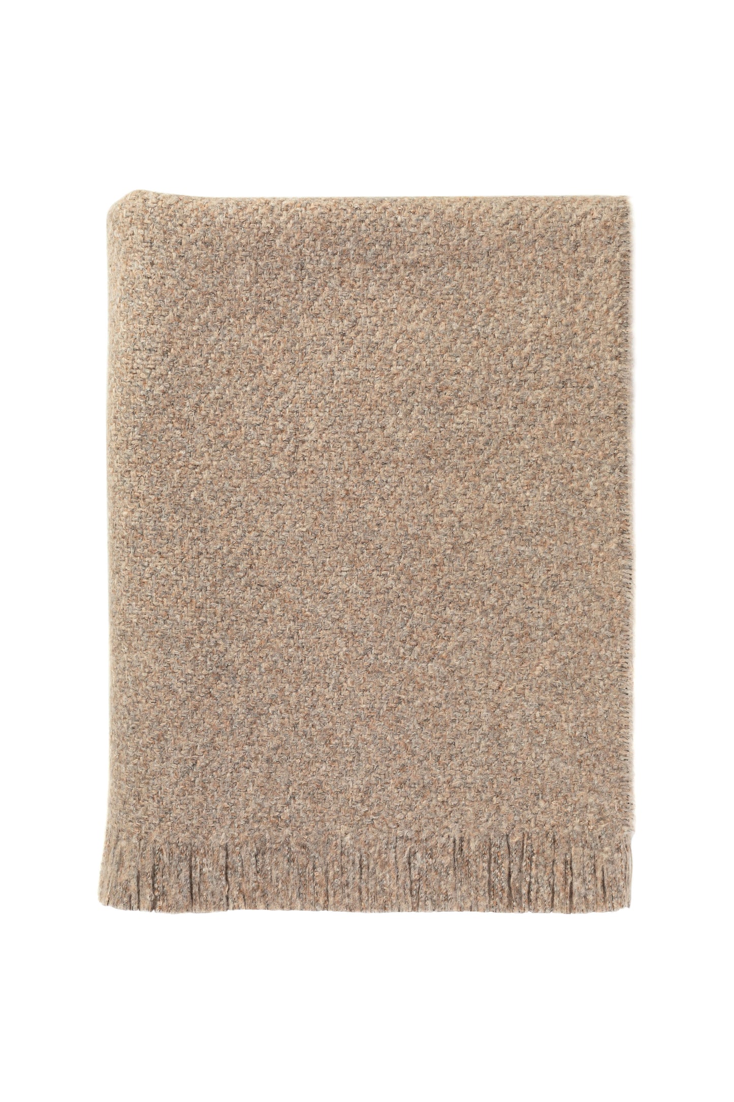 Johnstons of Elgin - Brushed Bouclé Cashmere Silk Throw - Fawn Mix