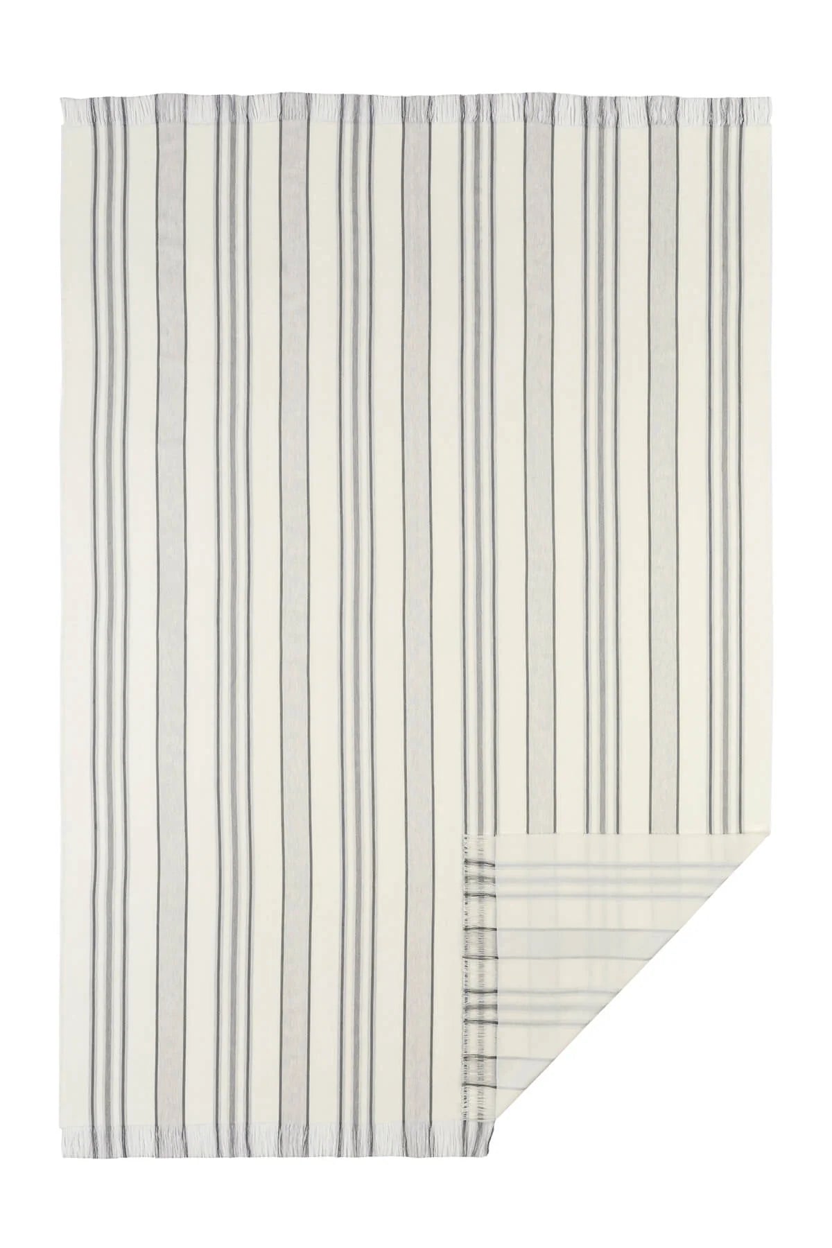 Johnstons of Elgin - Grey Simple Stripe Merino Throw