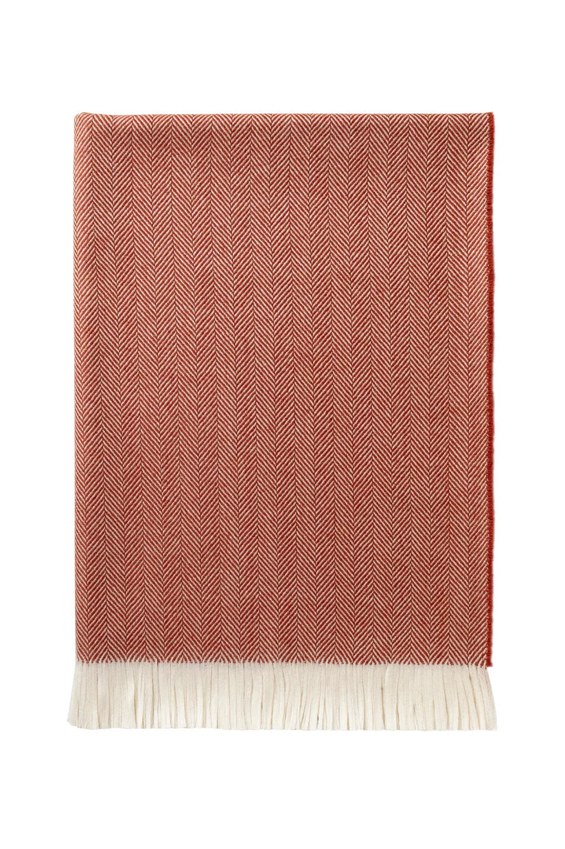 Johnstons of Elgin - Ruby Herringbone Merino Throw