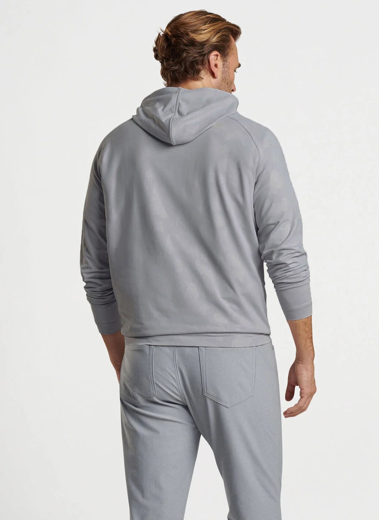 Peter Millar - Block G Windowpane Camo Performance Hoodie - Gale Grey
