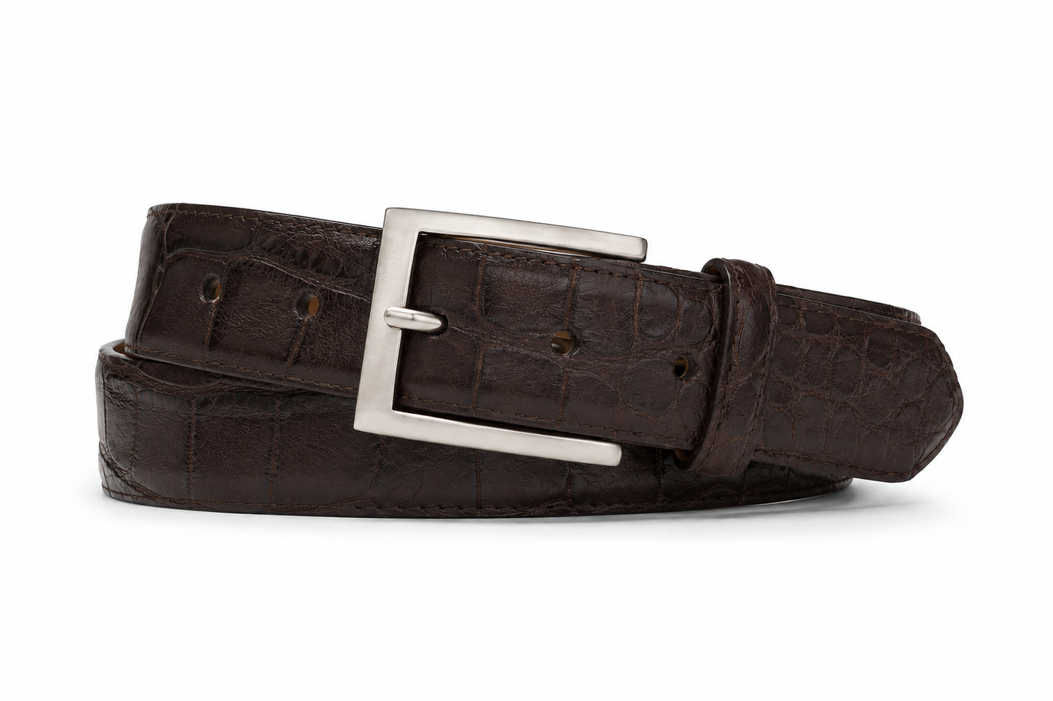 W. Kleinberg - Matte Alligator Belt - Chocolate