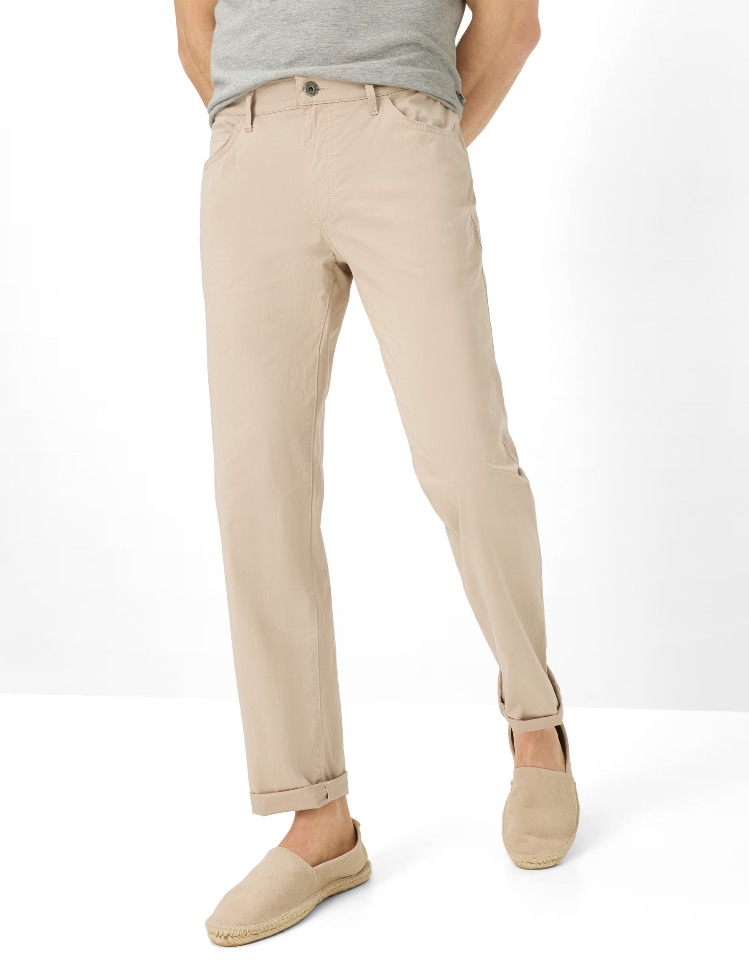 BRAX - Cadiz Ultralight Satin Five Pocket - Light Beige