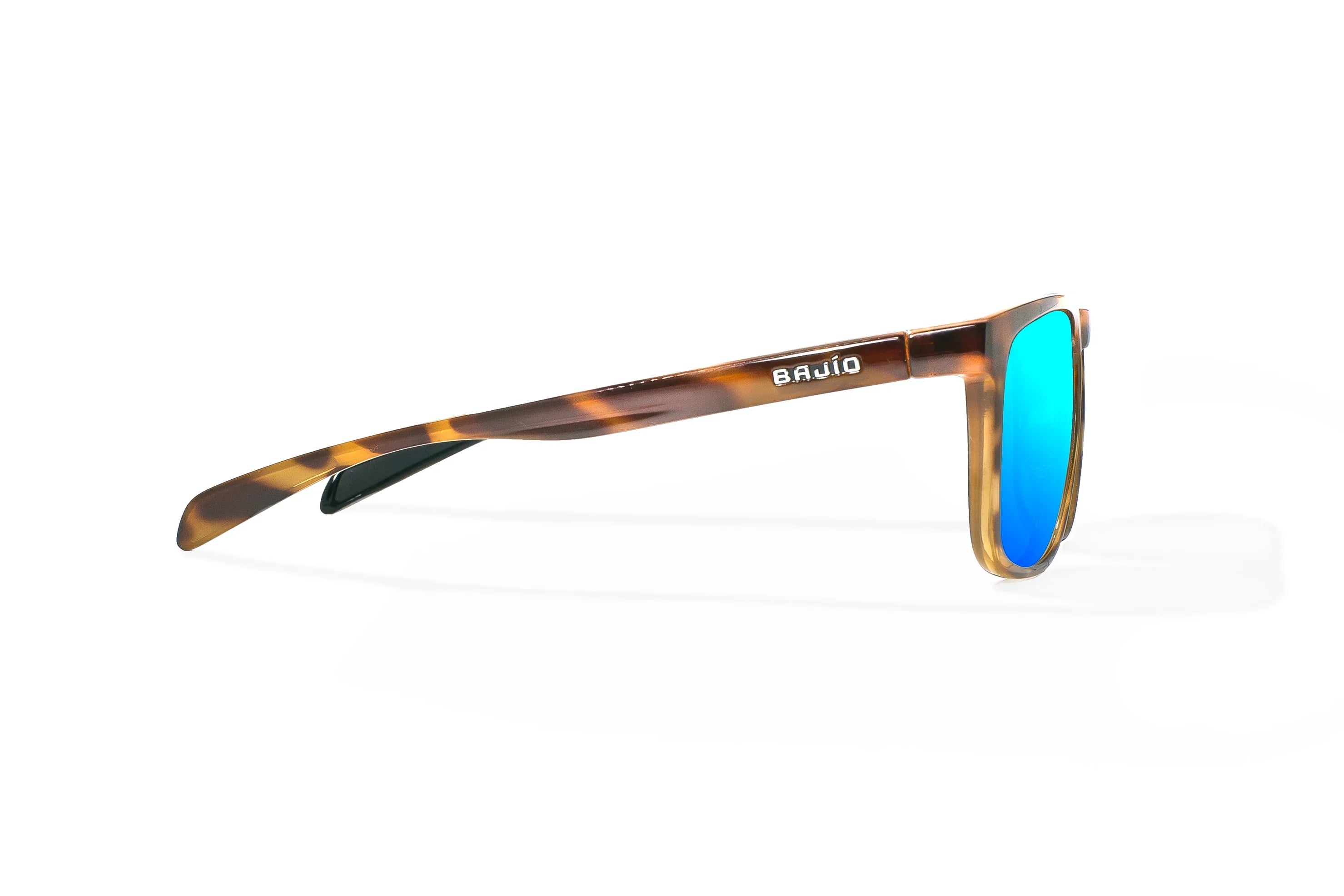 Bajio - Calda - Brown Tortoise Gloss & Blue Mirror Glass Lens