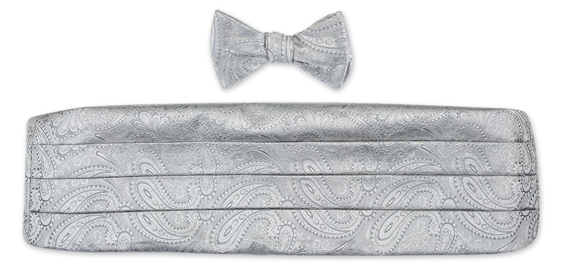 R. Hanauer - Silver Paisley Cummerbund Set
