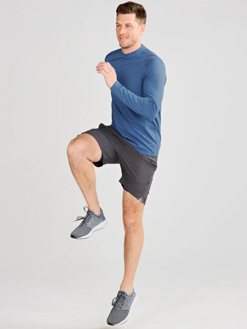 Tasc - Carrollton Long Sleeve Fitness T-Shirt - Blue Jaspe
