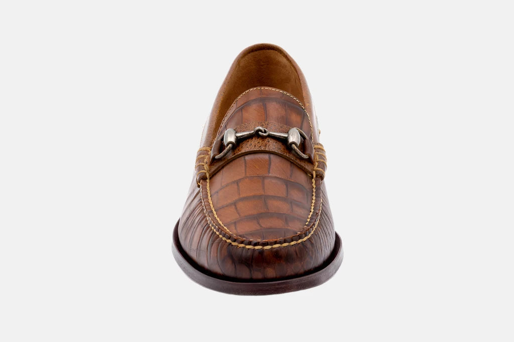 Martin Dingman - All American Alligator Grain Horse Bit Loafers - Chestnut