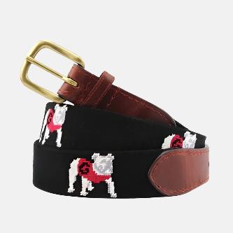 Smathers & Branson - Georgia Standing Bulldog Needlepoint Belt