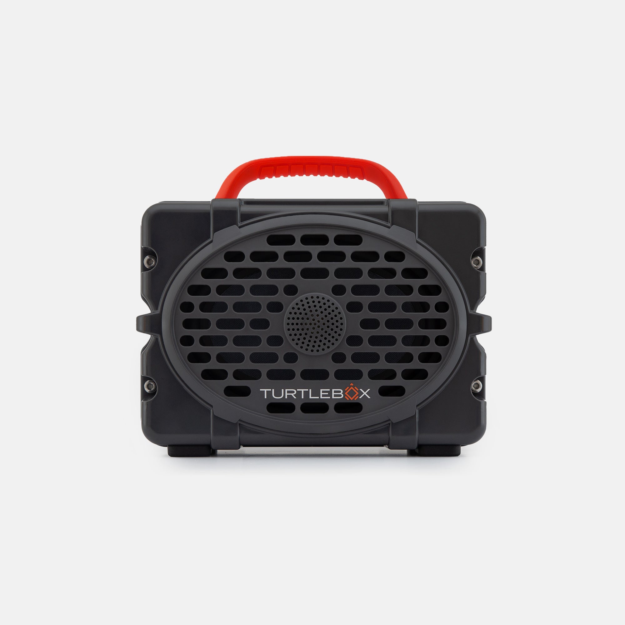 Turtlebox Audio - Outdoor Speaker Gen 3 - Thunderhead Grey + Red Handle