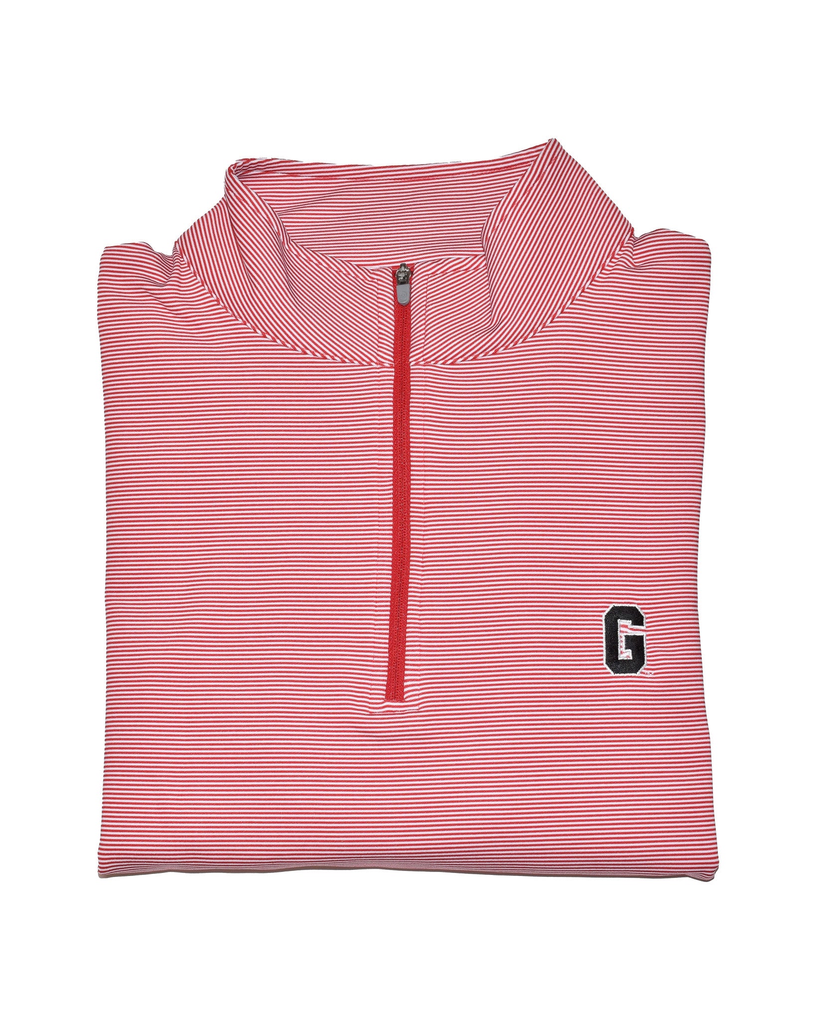 Peter Millar -  Block G Perth Mini Stripe Stretch Quarter Zip - Red