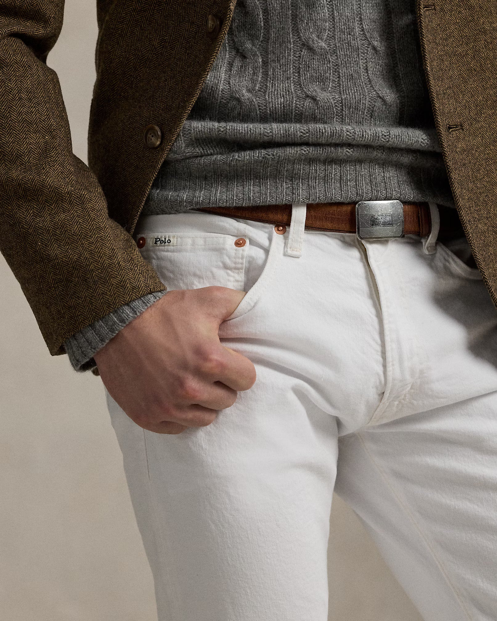 Ralph Lauren - Varick Slim Straight Stretch Jean - White