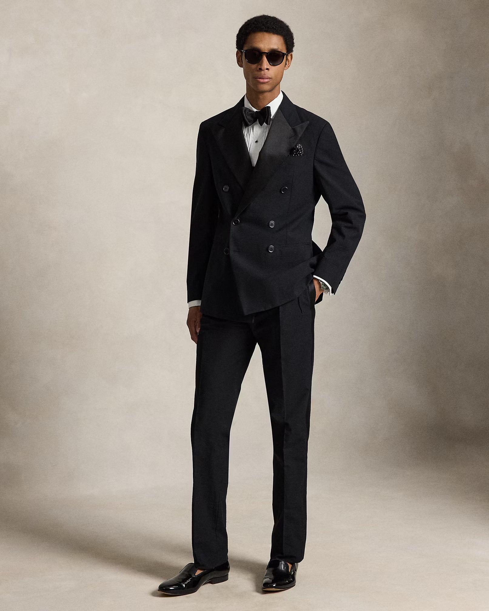 Ralph Lauren - Pleated Seersucker Tuxedo Trouser