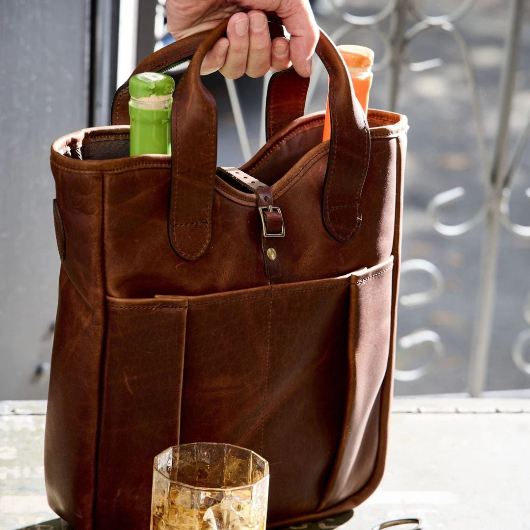 Tom Beckbe - Leather Whiskey Tote - Oak